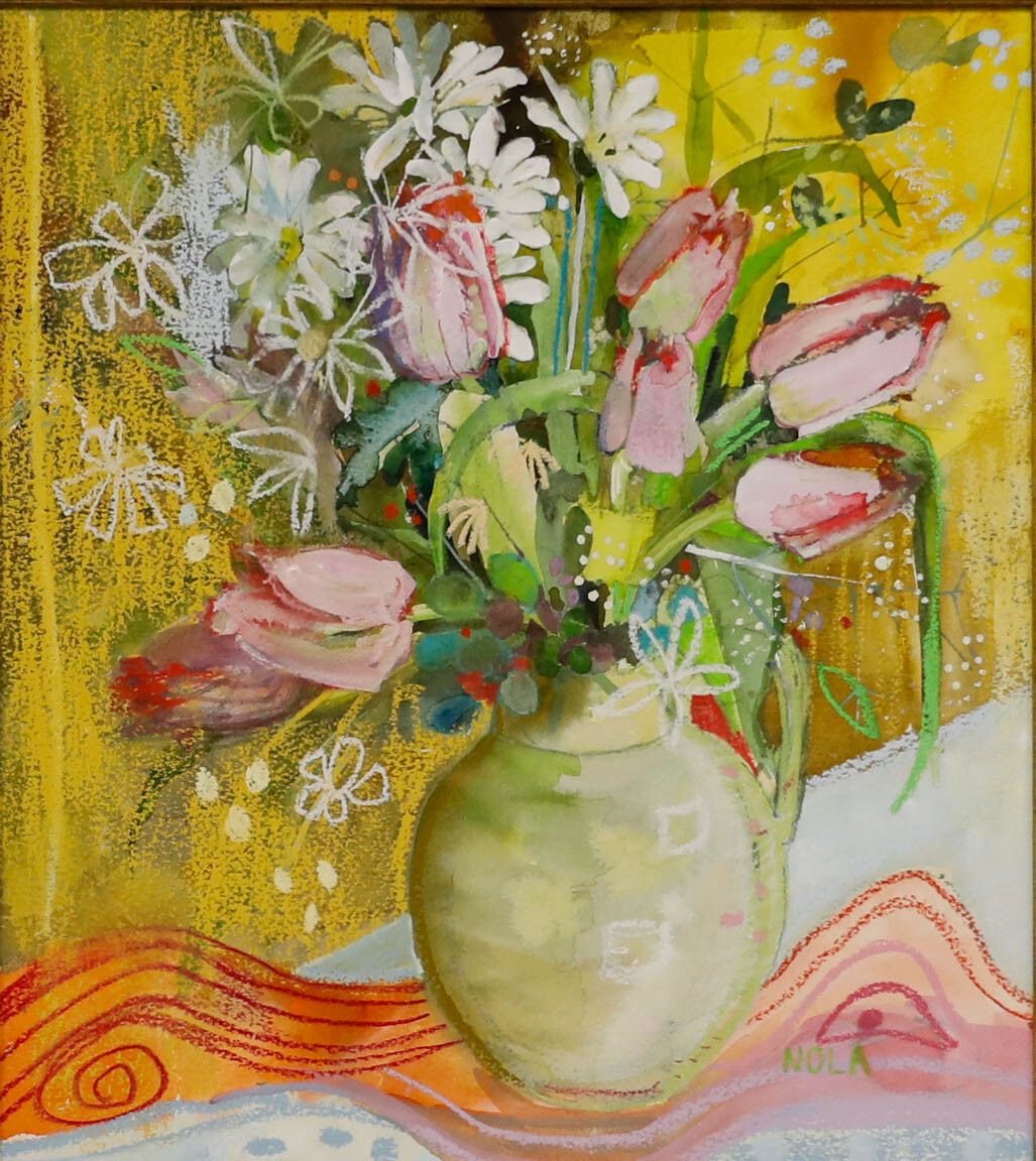 Nola Armstrong 20th Century Mixed Media, The Pink Tulips photo furniture