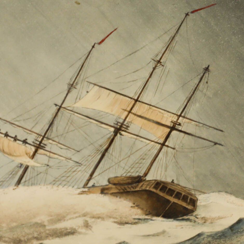 Attrib. R. Warren Vernon  Late 19th Century Watercolour, Listing In Rough Sea photo Art