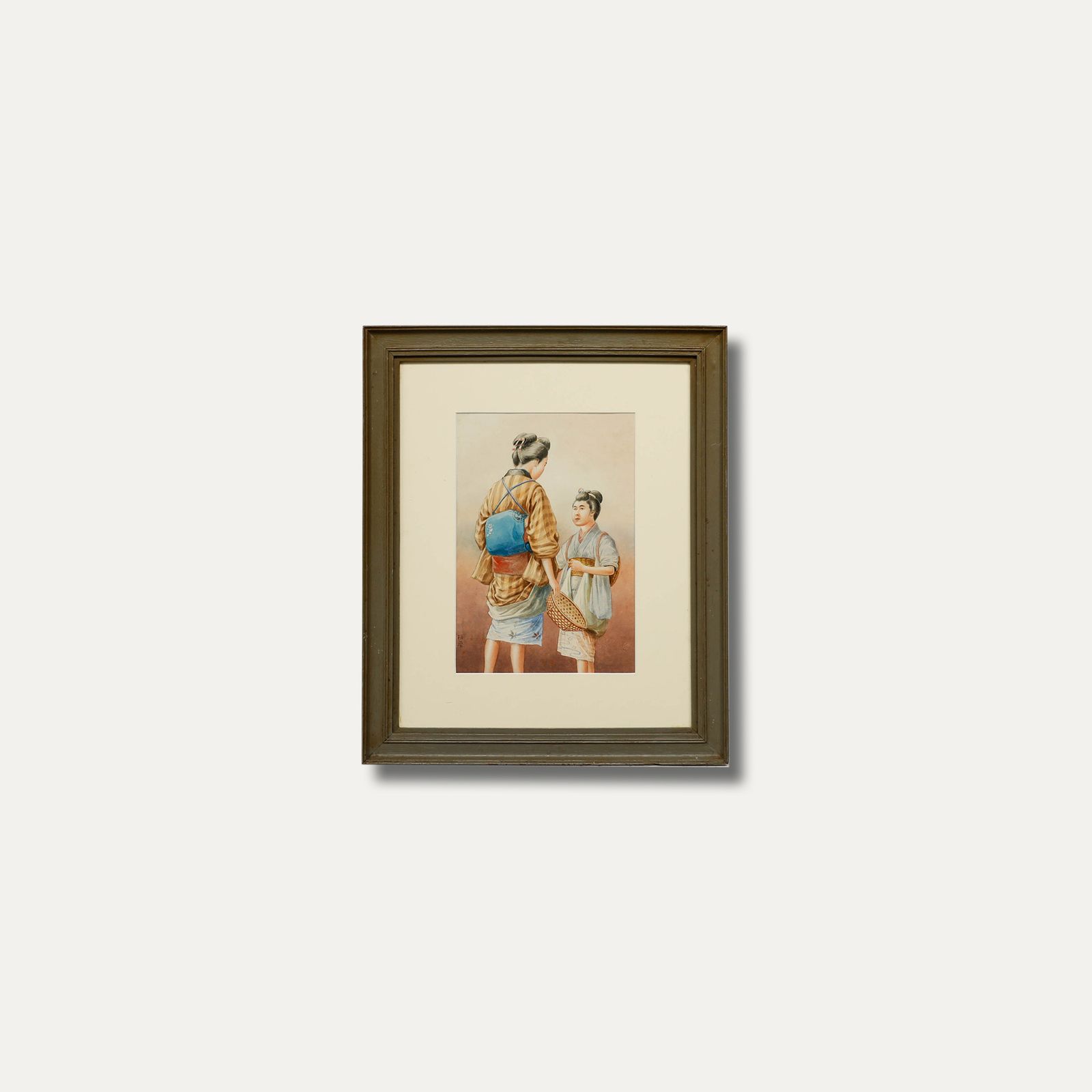 Japanese School Mid 20th Century Watercolour Mother And Daughter photo buy