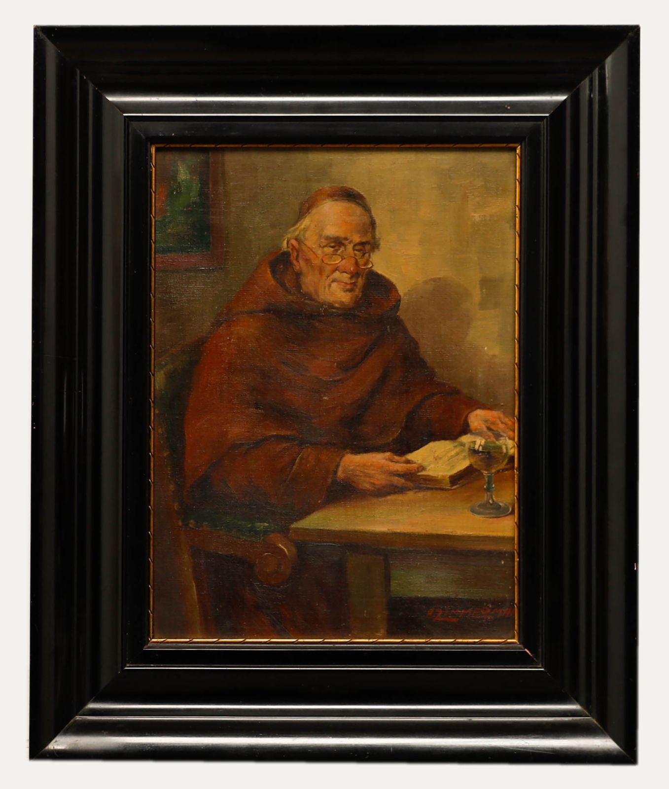 A. Zimmerman 19th Century Oil, The Monk