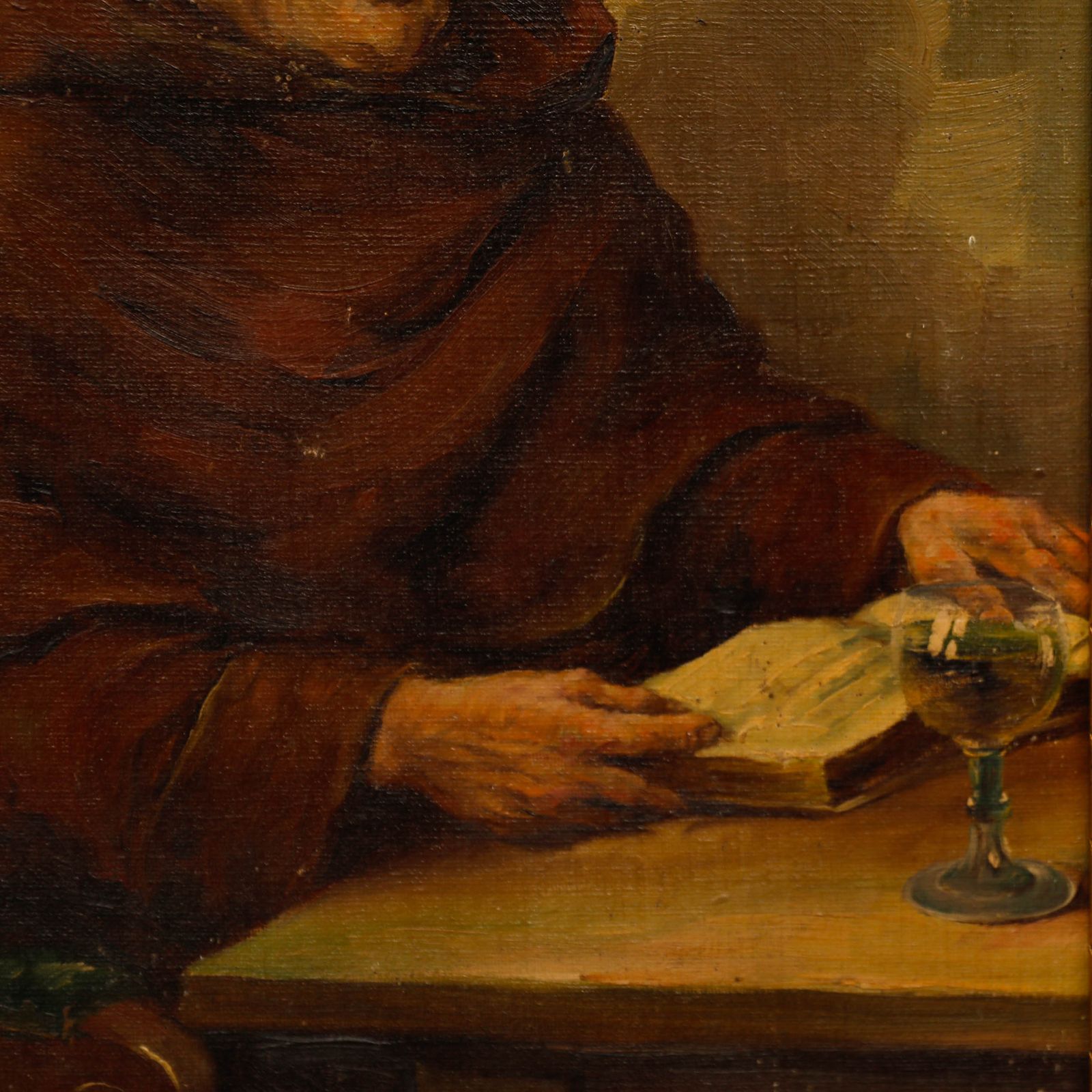 A. Zimmerman 19th Century Oil, The Monk photo Art