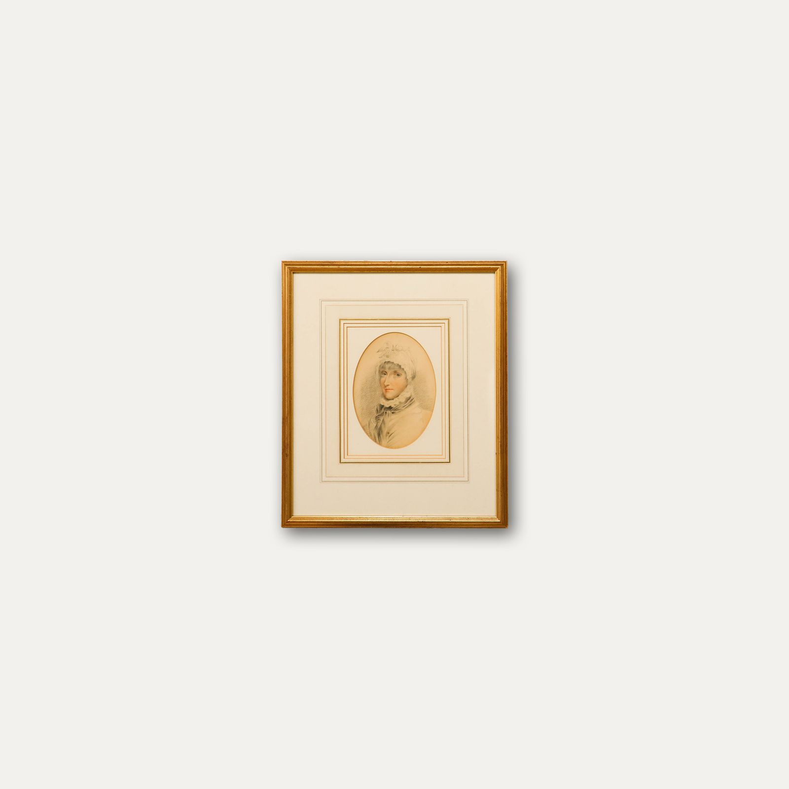 19th Century Graphite Drawing Portrait Of A Lady photo vinterior