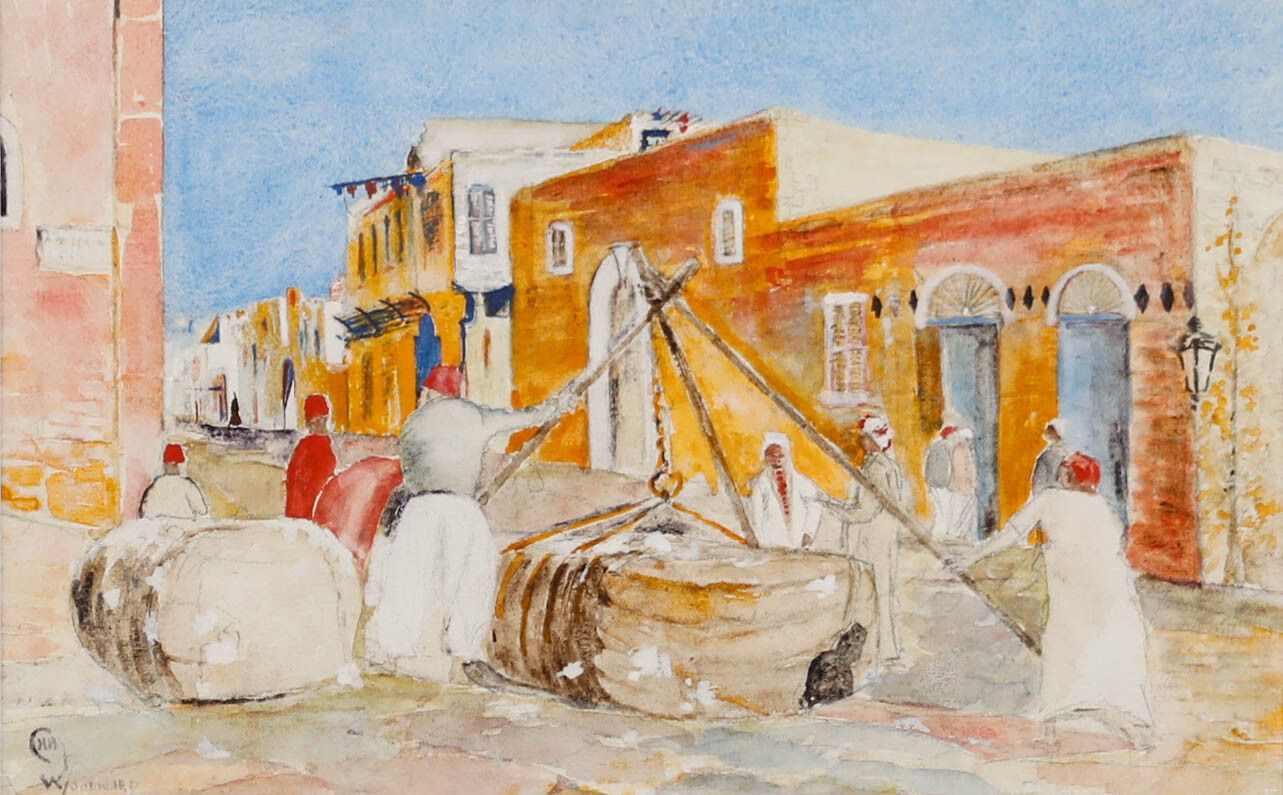 C. Woodward Early 20th Century Watercolour, Moroccan Street Scene photo furniture
