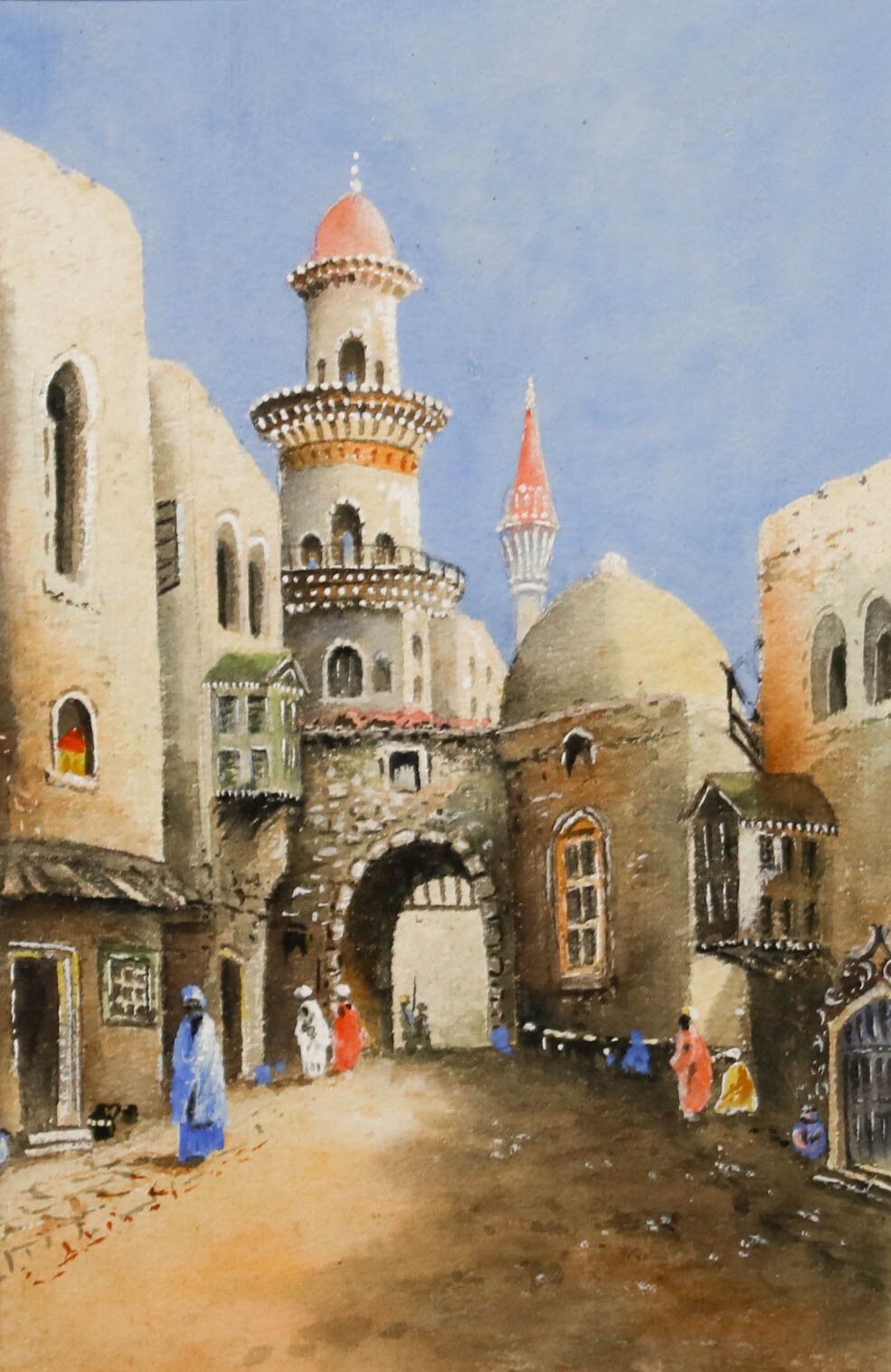 20th Century Watercolour North African Street photo furniture