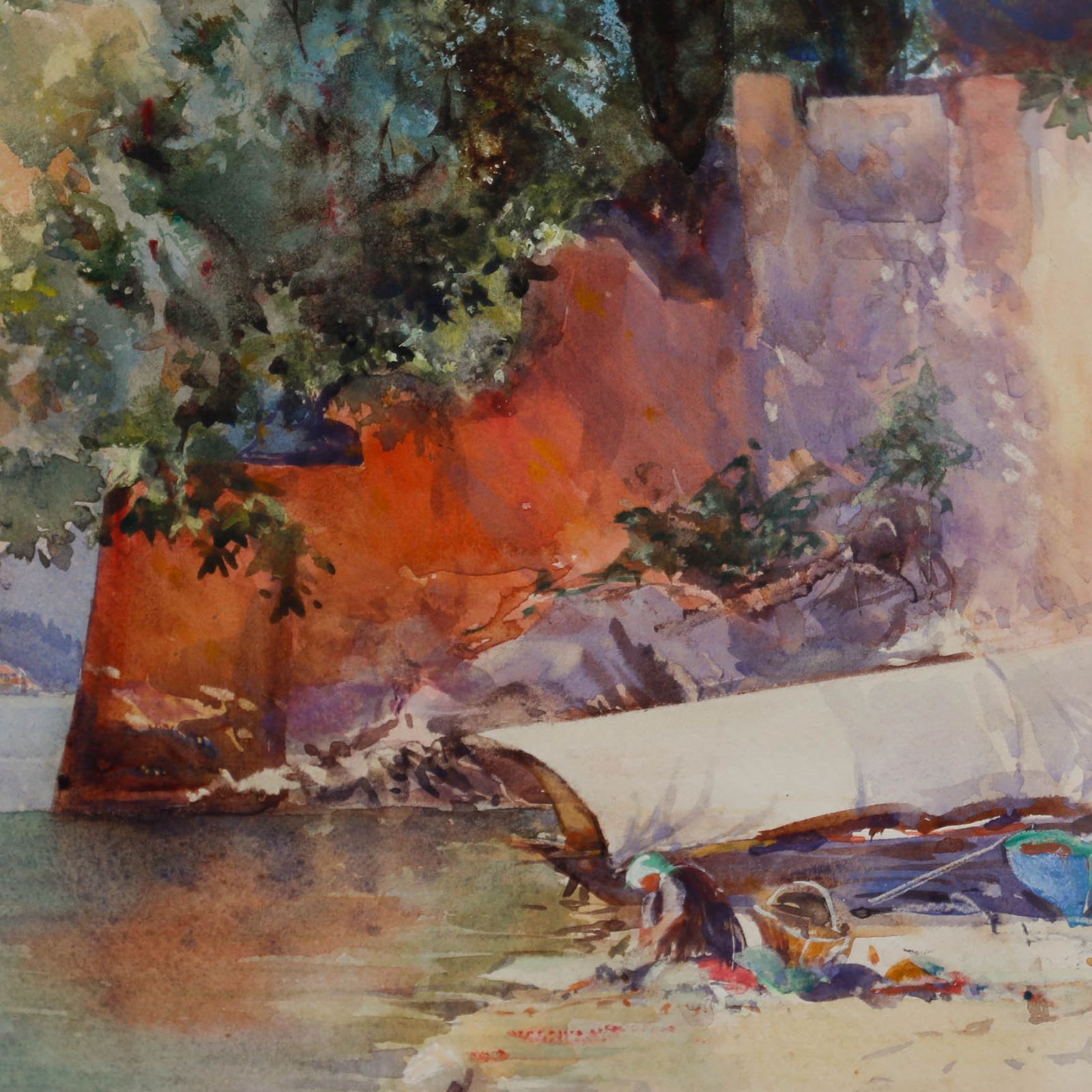 P. M. Pearce Framed Mid 20th Century Watercolour, Varenna, Lake Como photo Art