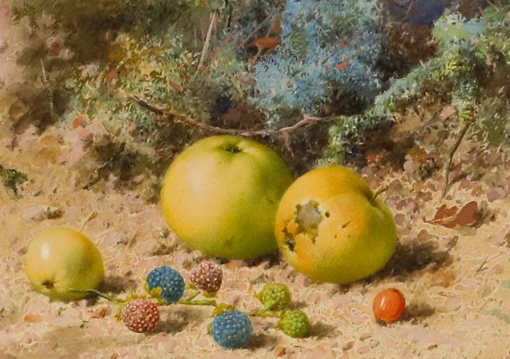William Cruikshank (1848 1922) 1864 Watercolour, Apples And Berries photo furniture