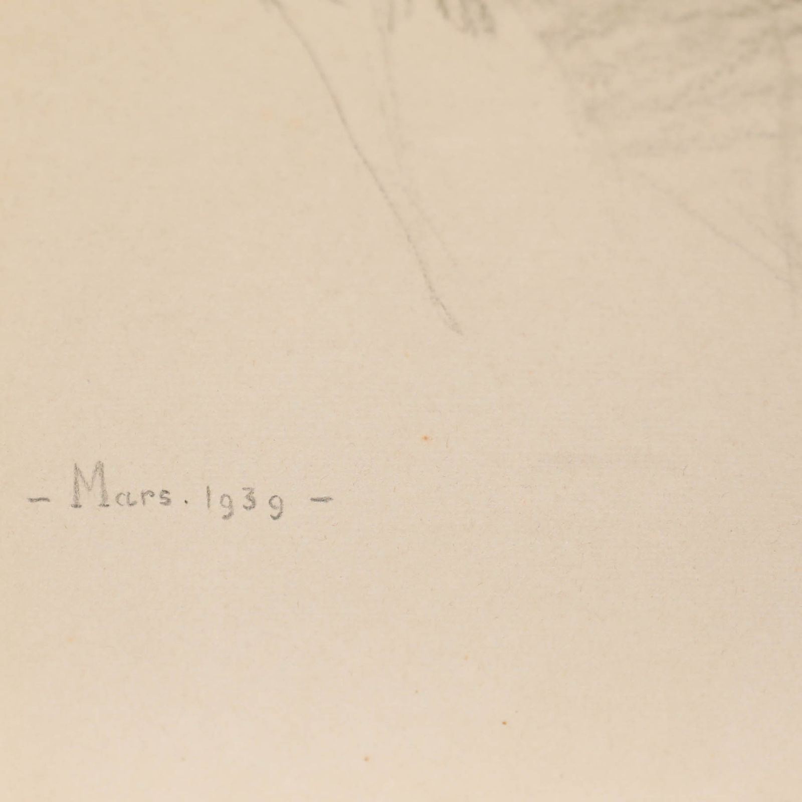 G. Querville 1939 Graphite Drawing, The Frenchman photo for sale