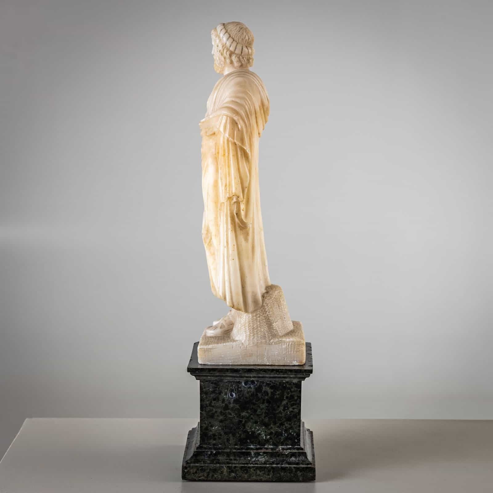 Pair Of White Alabaster Sculptures, 2nd Half 19th Century photo vintage