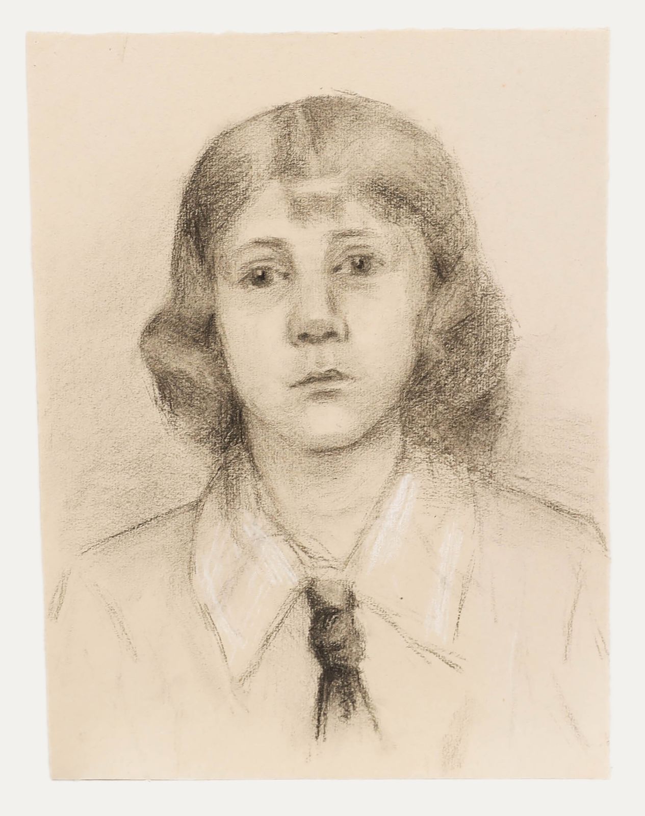 G. Querville Early 20th Century Graphite Drawing, Portrait Of A Girl photo furniture