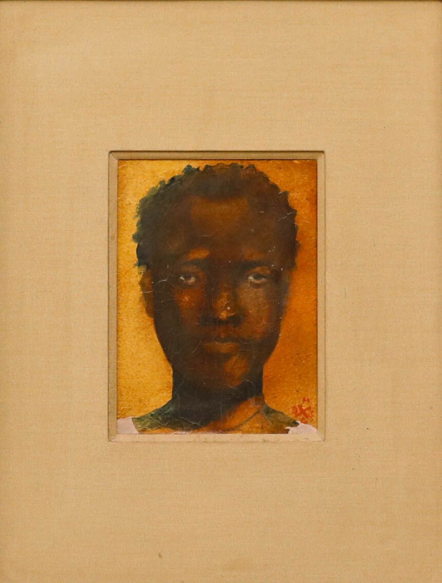 Framed 20th Century Watercolour Portrait Of A Young Man photo furniture