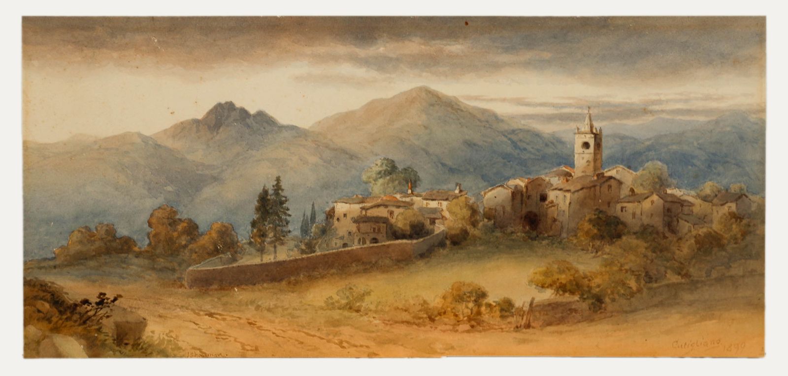 James A. Shearman (1833 1922) Framed Late 19th Century Watercolour, Cutigliano photo furniture