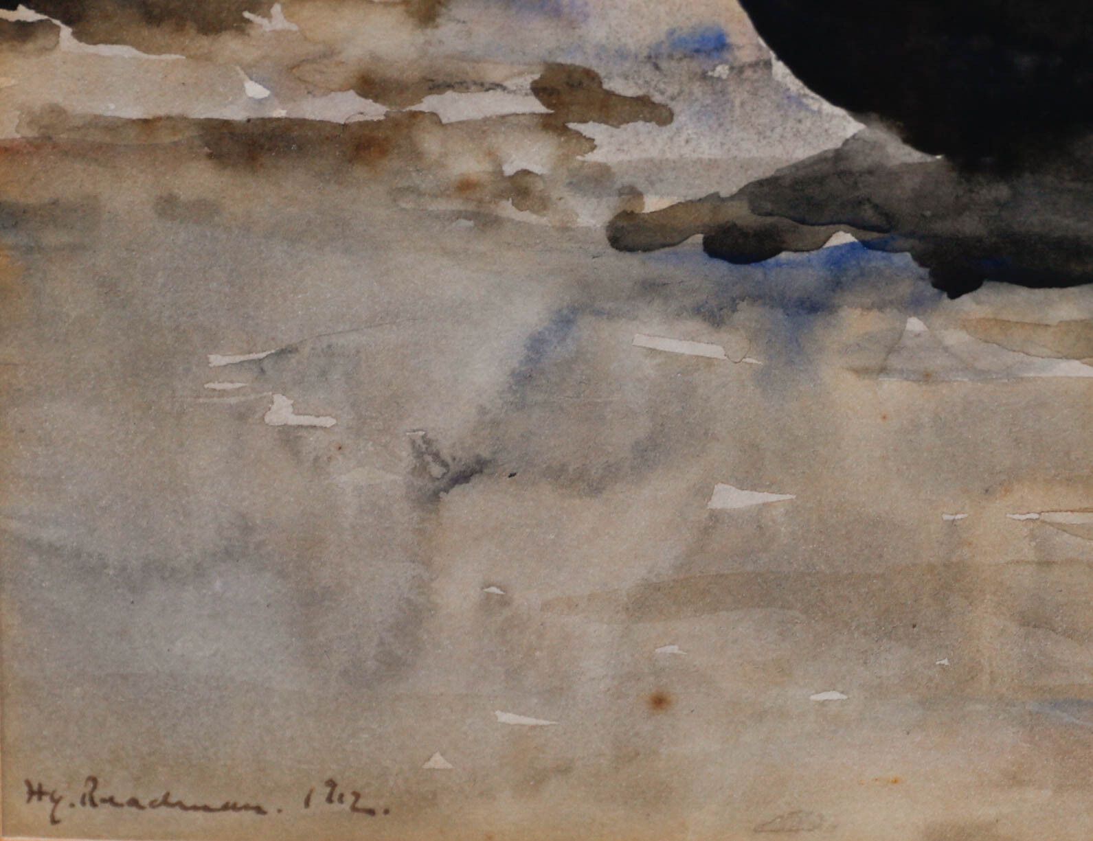 Henry Readman  1912 Watercolour, Beached Fishing Boat photo 118.0