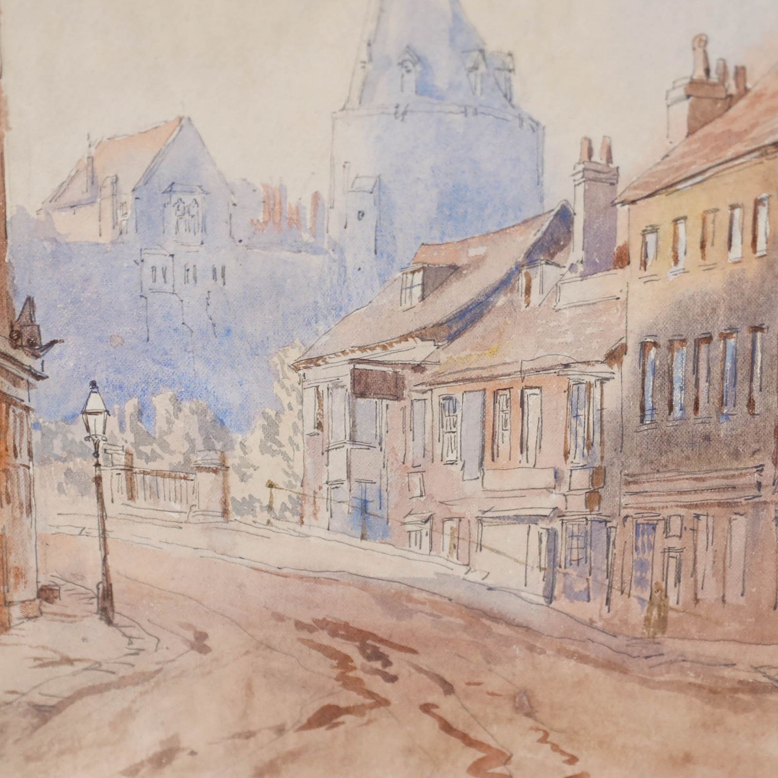 H. Ward Framed Late 19th Century Watercolour, A Street In Windsor photo Art