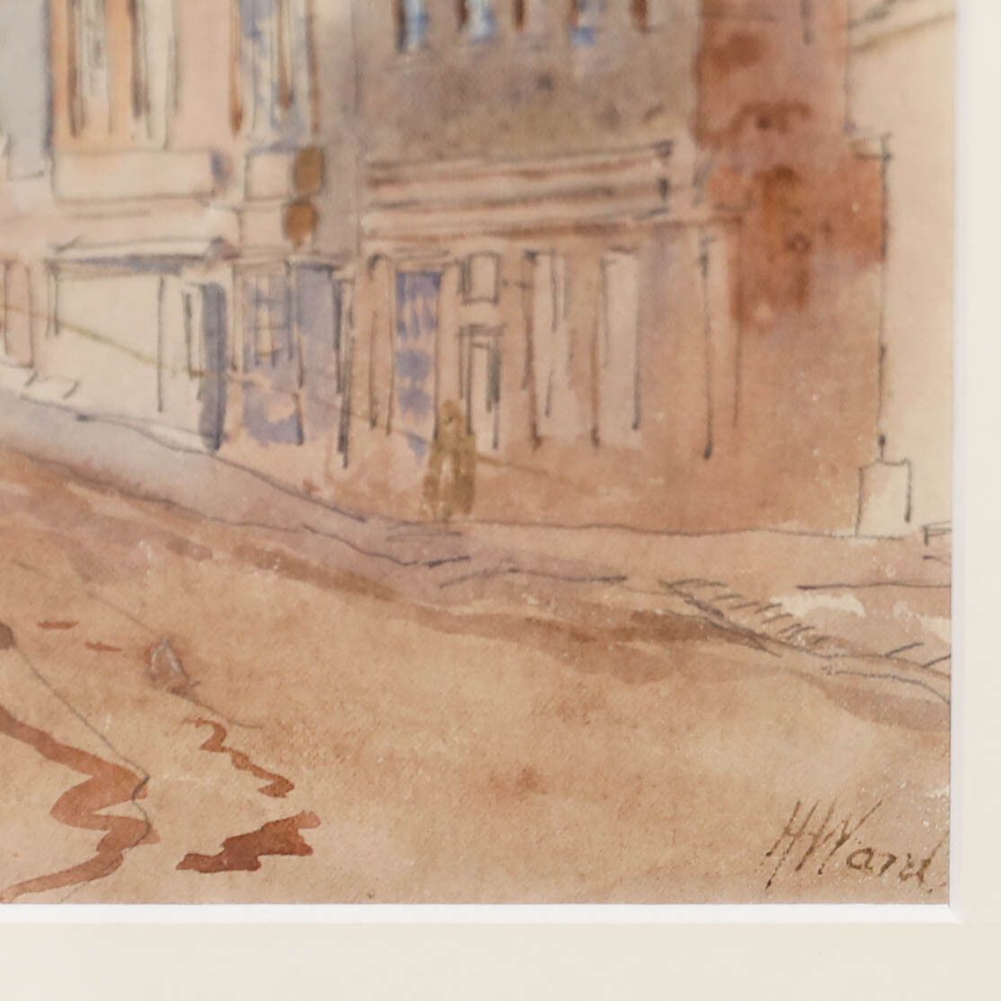 H. Ward Framed Late 19th Century Watercolour, A Street In Windsor photo vinterior
