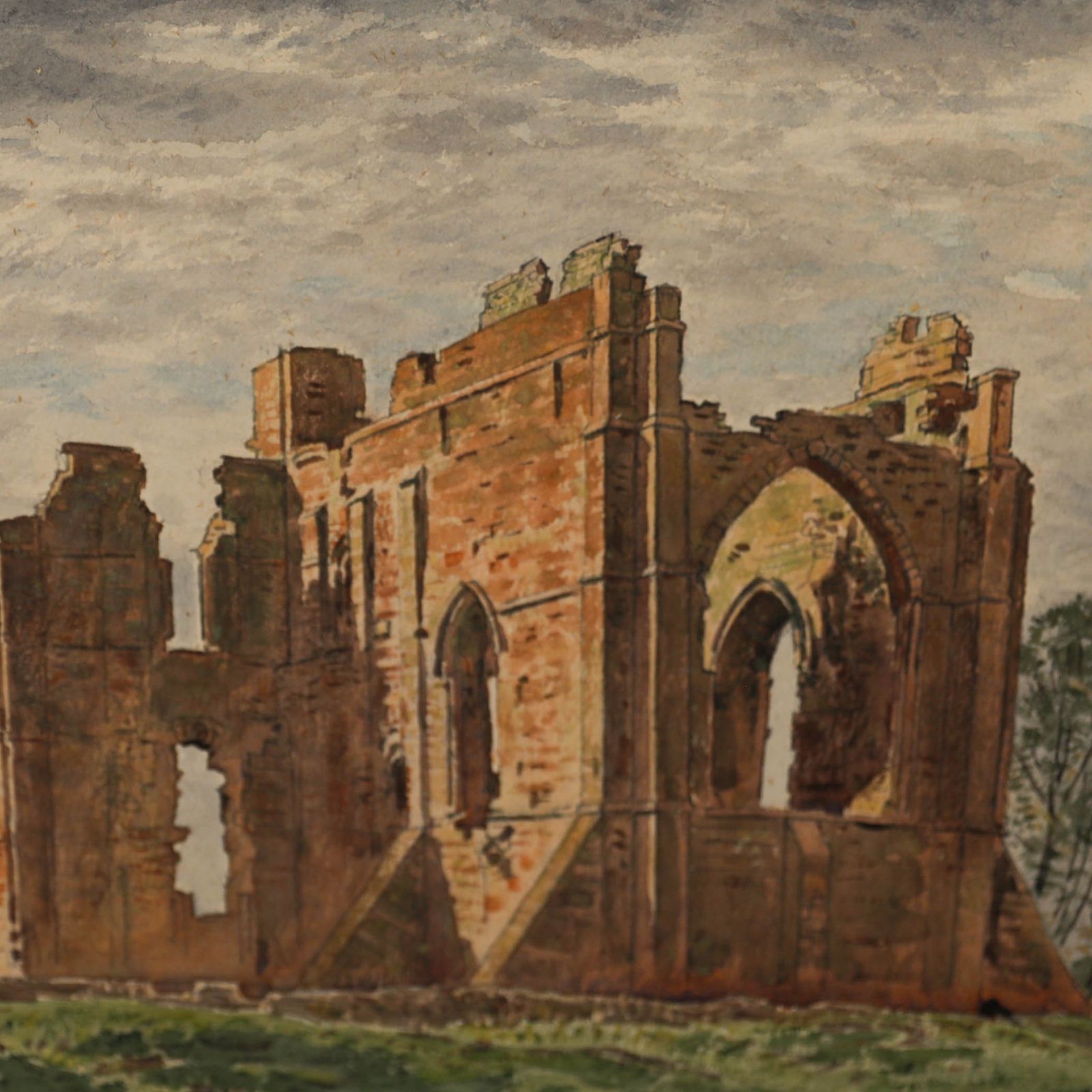 William Warden (1908 1982) 1948 Watercolour, Ruined Church photo Art