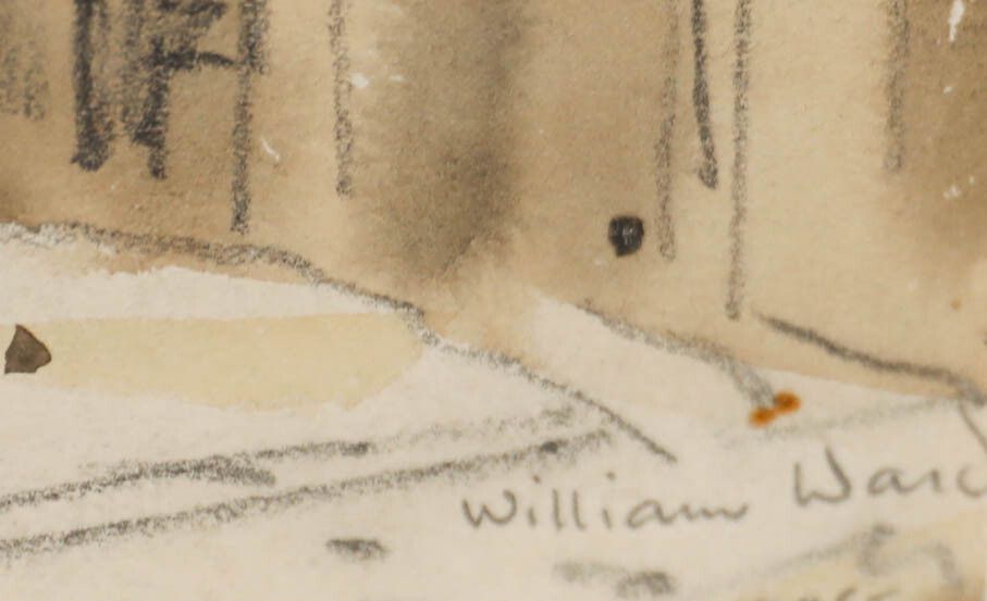 William Warden (1908 1982) 1945 Watercolour, Liebfrauenkirche, Dusseldorf photo 169.0