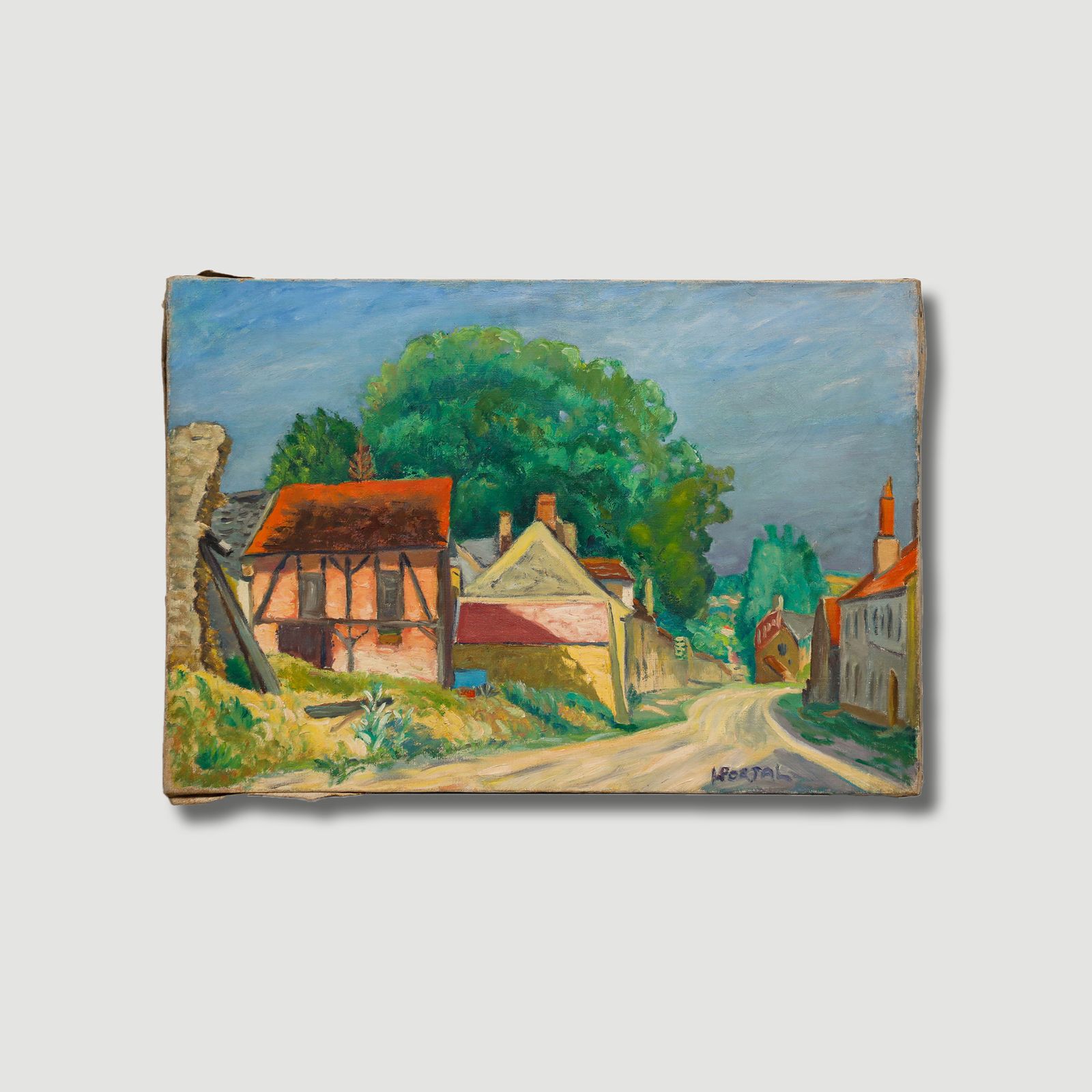 Henry Portal (1890 1982) Mid 20th Century Oil, The Village Road photo buy