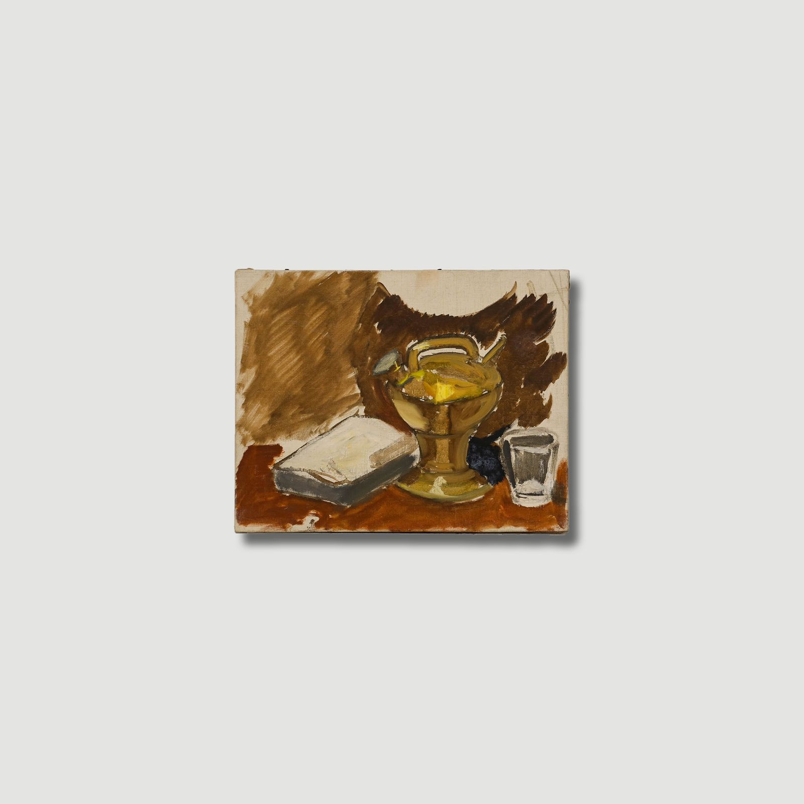 Georges Pacouil (1903 1996) Mid 20th Century Oil, Still Life With Brassware photo vinterior