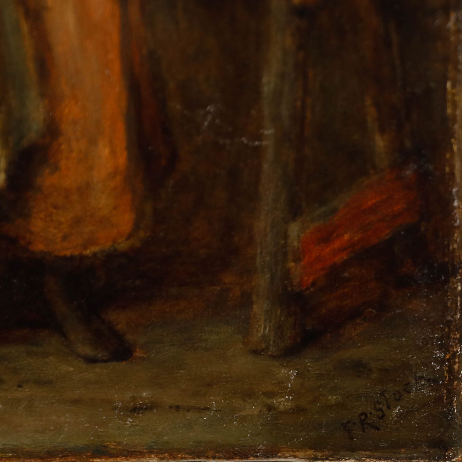 Francis R. Stock (Fl.1875 1884) Late 19th Century Oil, A Kiss For Sister photo vinterior