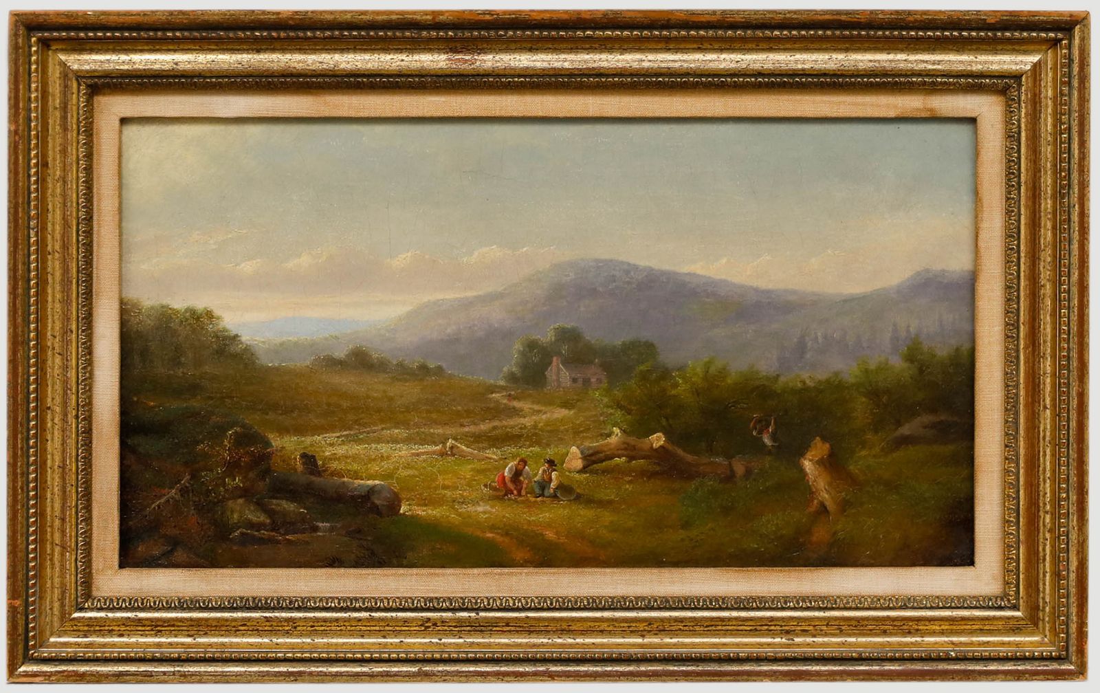 Enrico Altrui Framed Late 19th Century Oil, Tree Felling