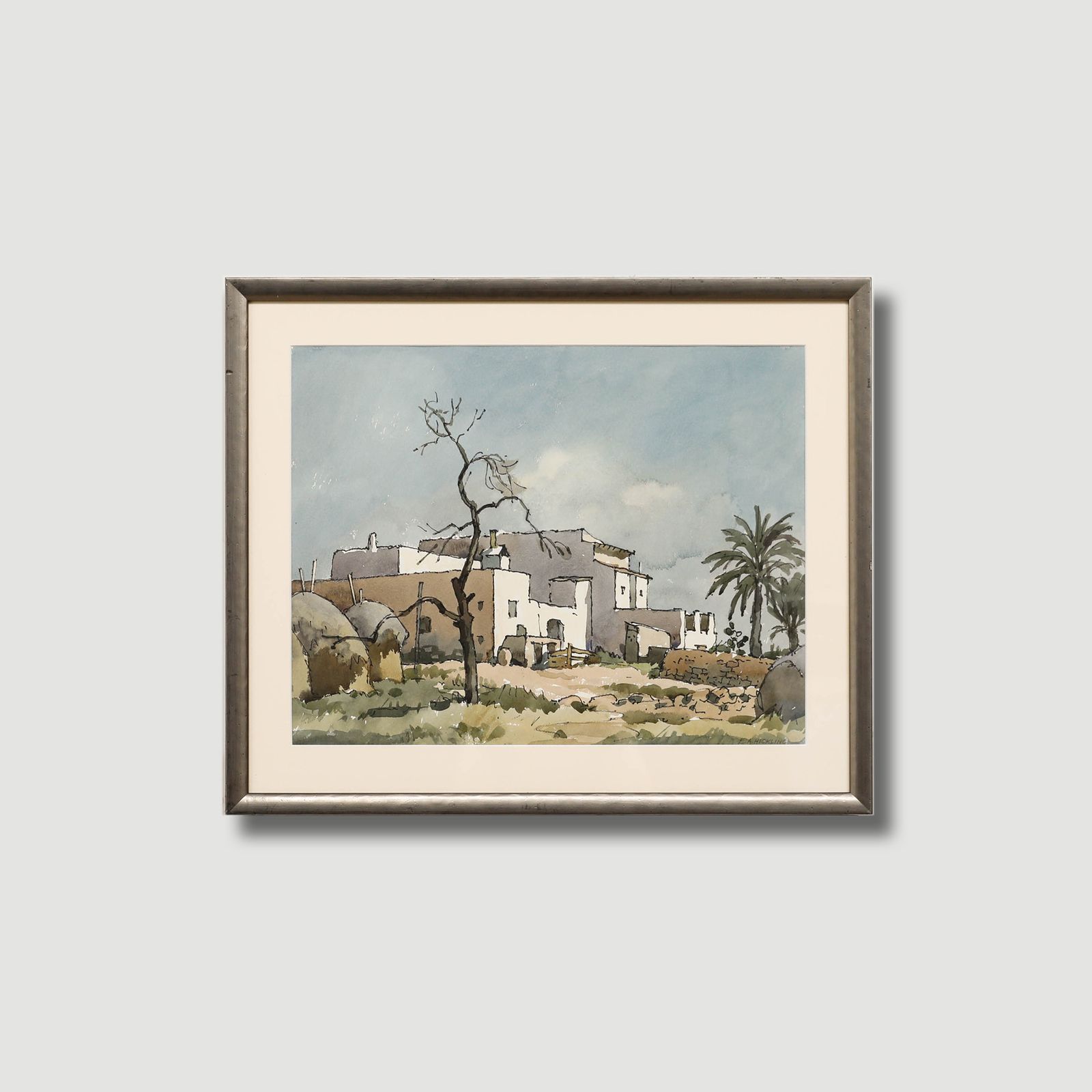 Edward Albert Hickling (1913 1998) Watercolour, View Of The Villa photo buy