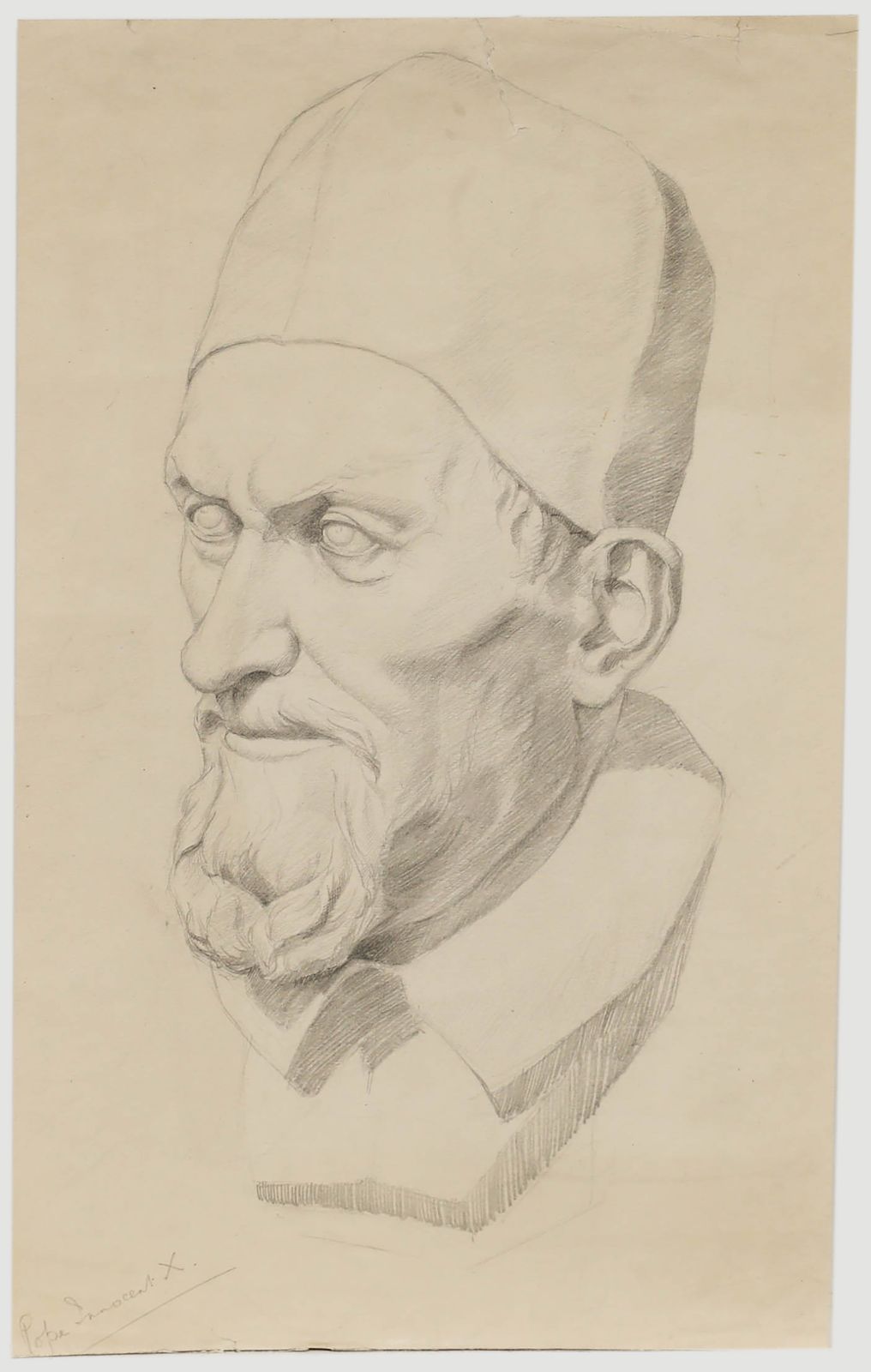 William Kerry Early 20th Century Graphite Drawing, Pope Innocent X photo furniture