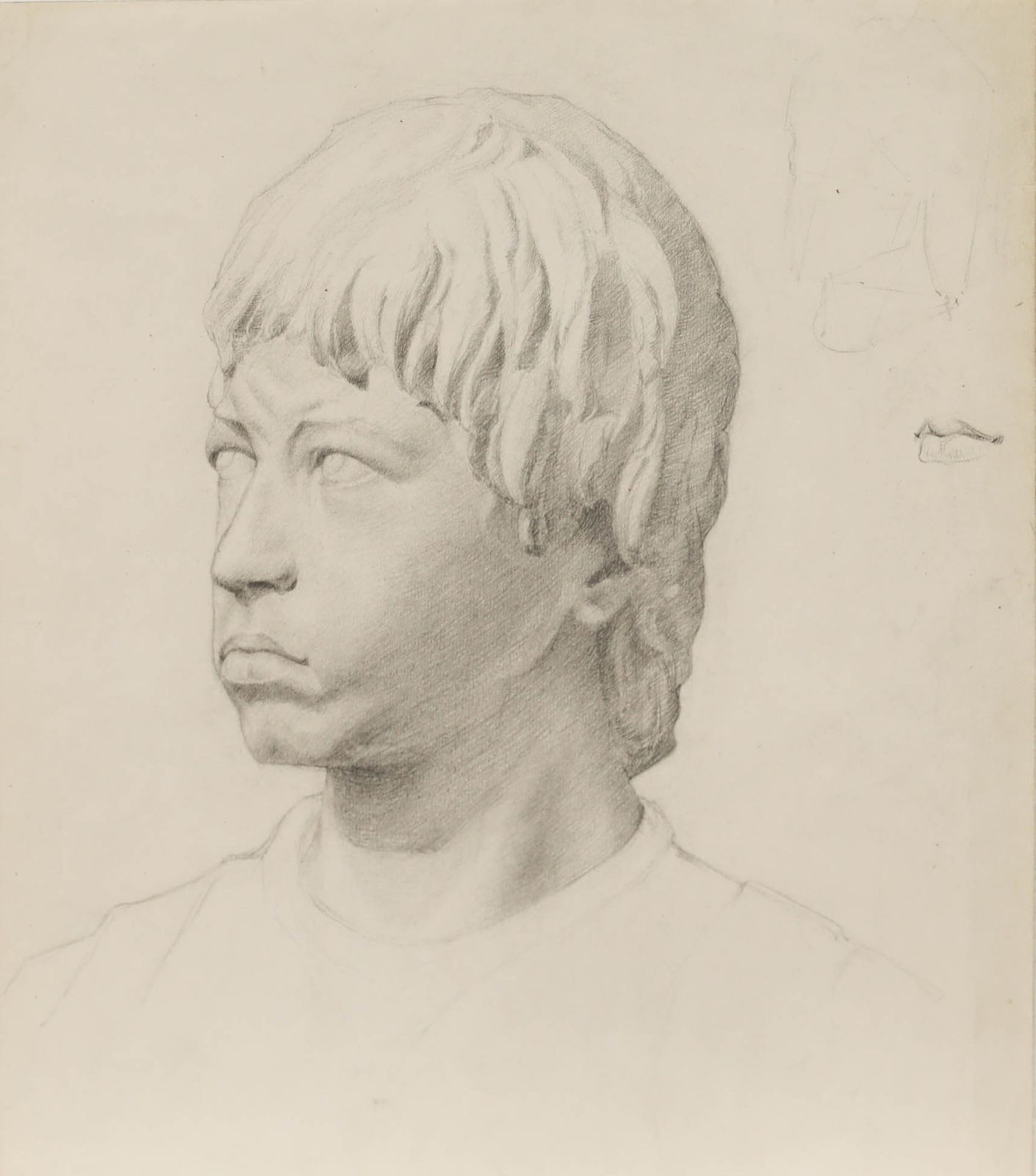 William Kerry Early 20th Century Graphite Drawing, Classical Head Study