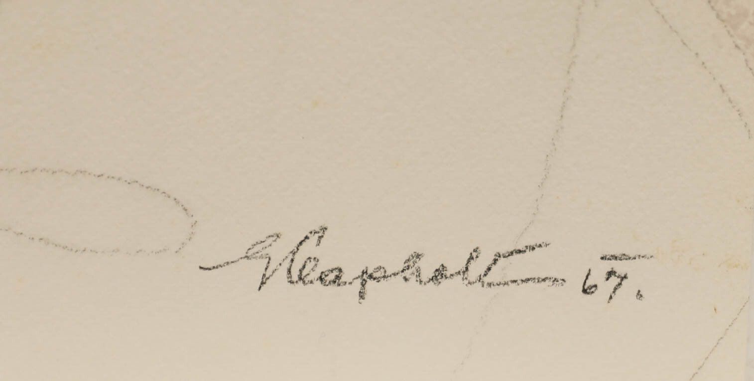 E.P. Clapholt 1967 Watercolour, The White Shirt photo 105.0