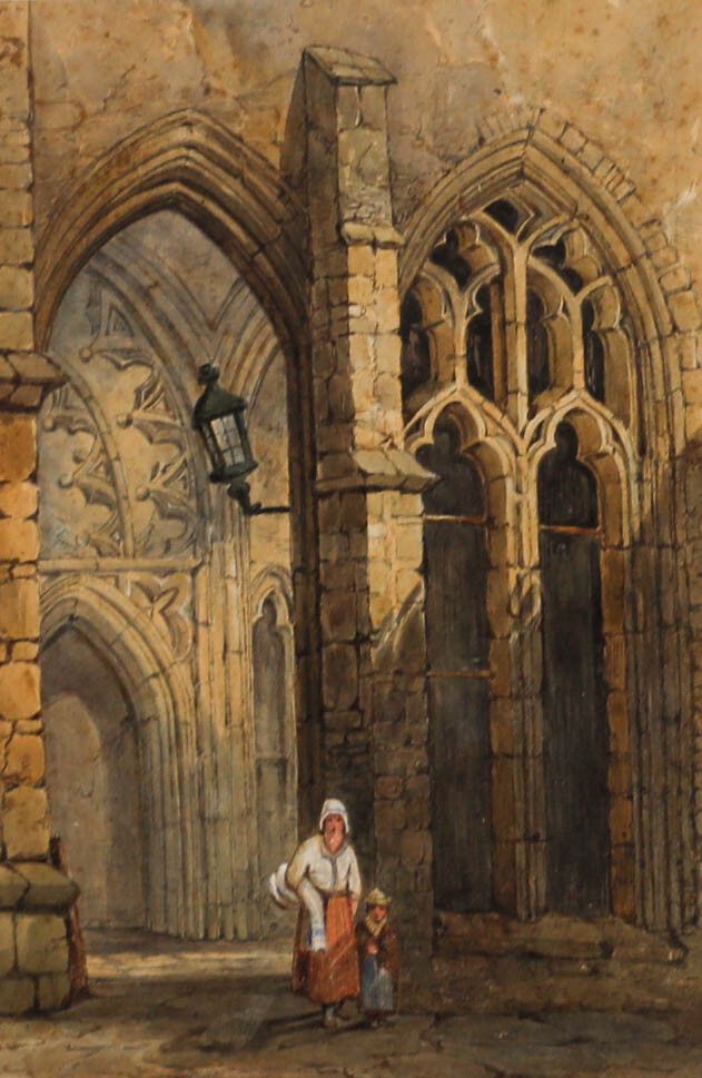 R. J. Kerry 1864 Watercolour, By The Cathedral photo furniture
