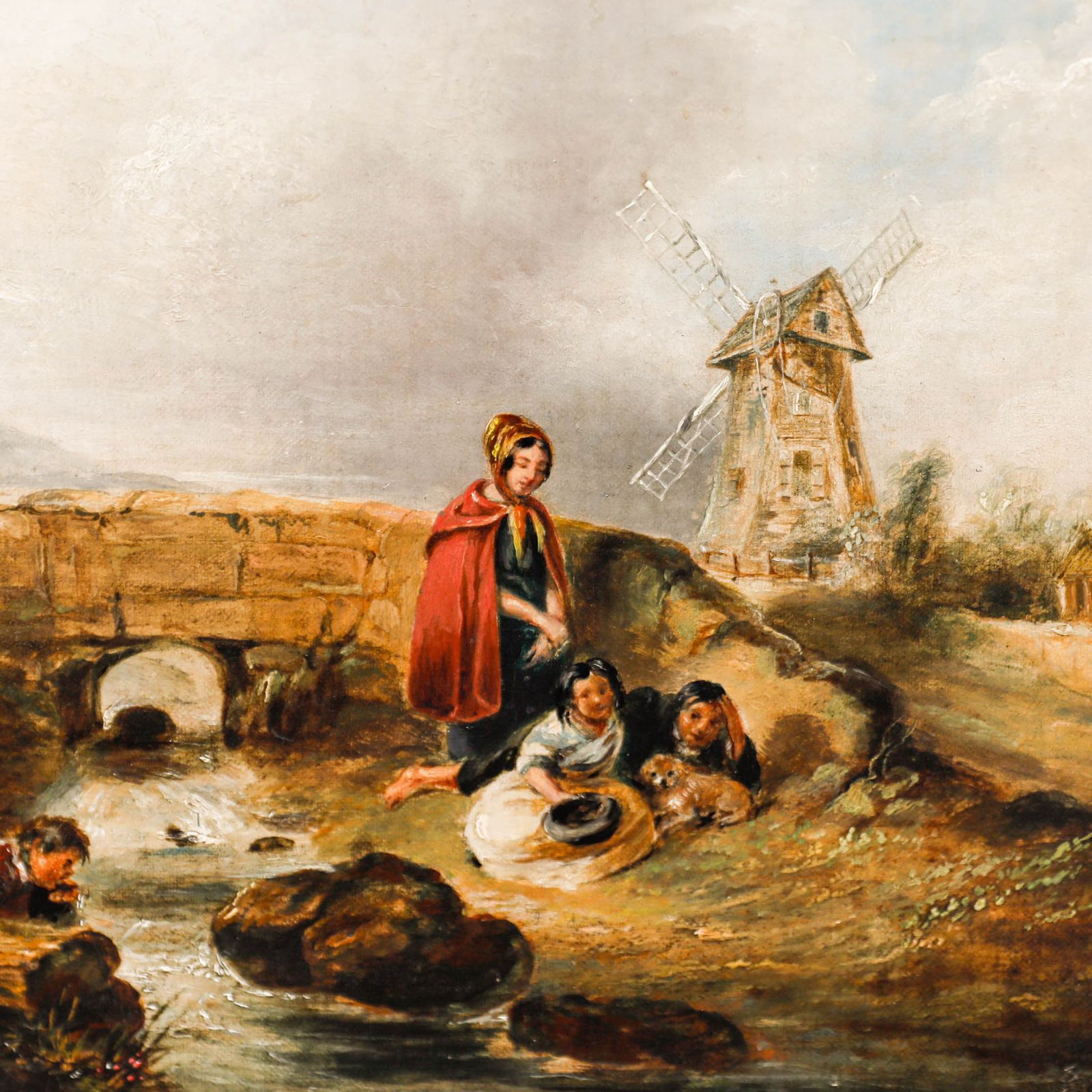 English School 19th Century Oil Enjoying The River photo Art