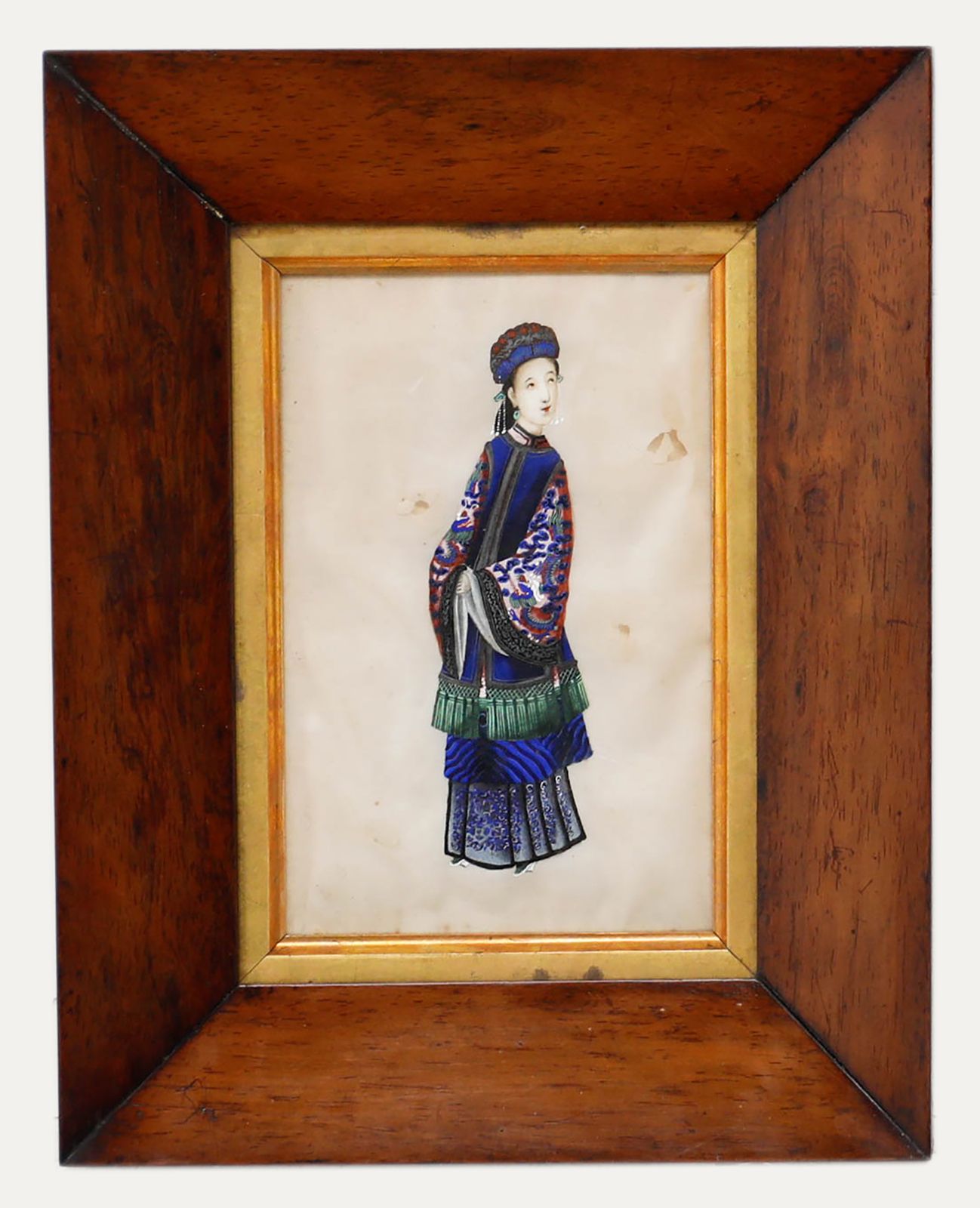 Fine 19th Century Chinese School Watercolour Portrait Of A Female Courtier