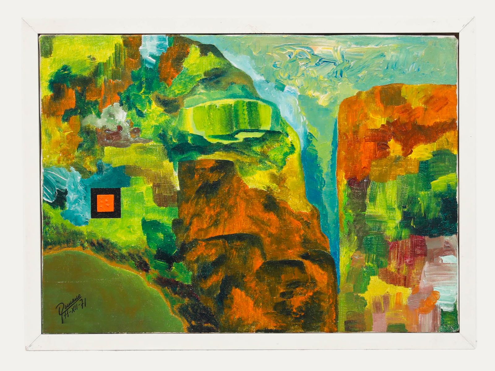 Romero Coddeta Framed 20th Century Acrylic, Landscape No.3