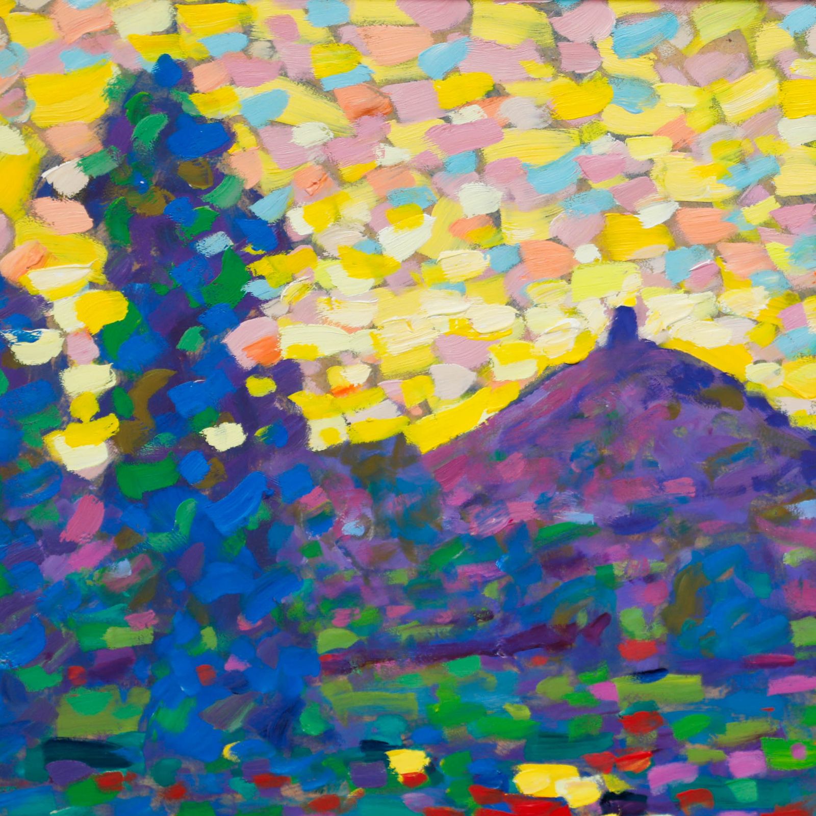 Paul Stephens (B.1957) Framed Contemporary Oil, Glastonbury Tor & Levels photo Art