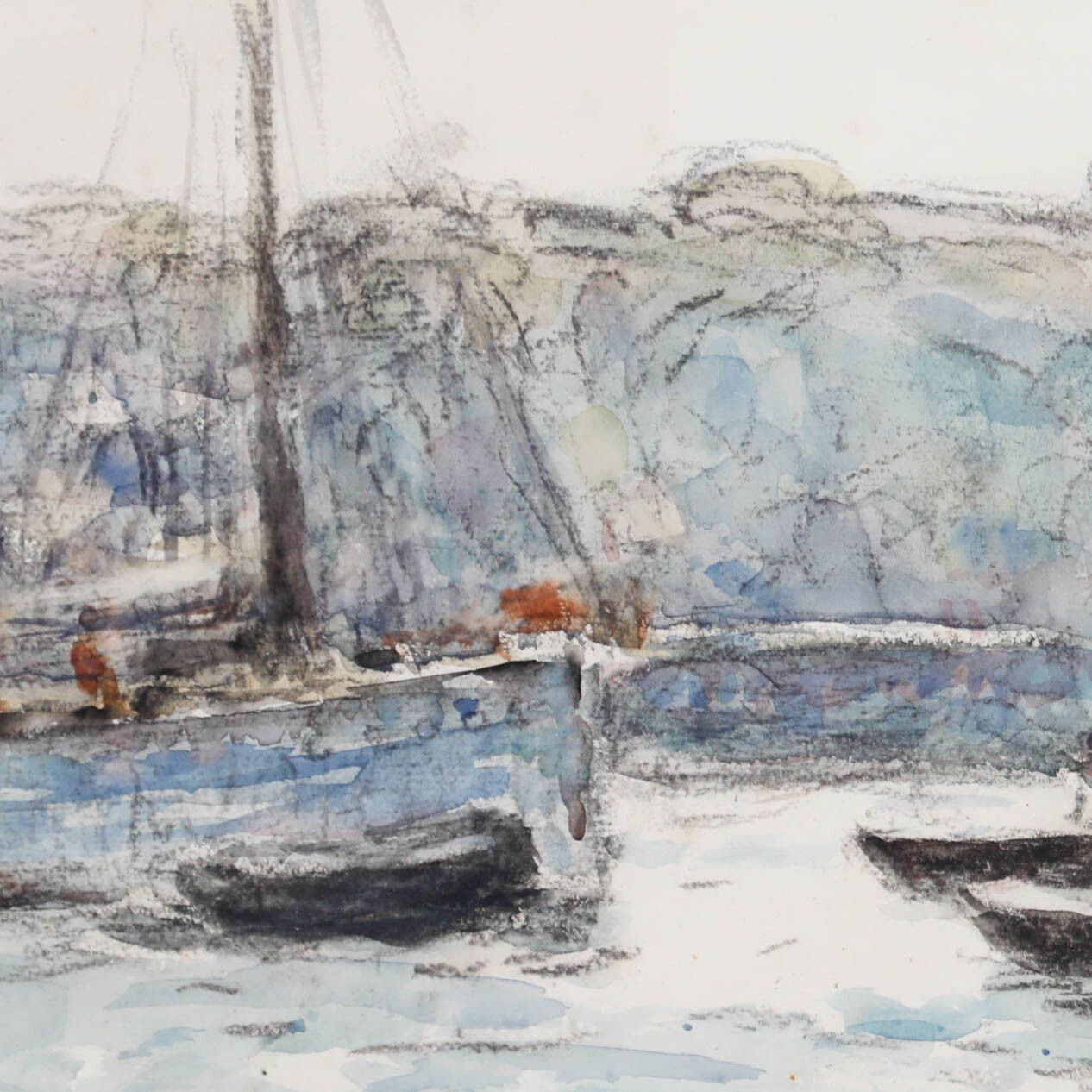 Frederick Charles Mulock (1866 1932) Framed Watercolour, Newlyn photo Art