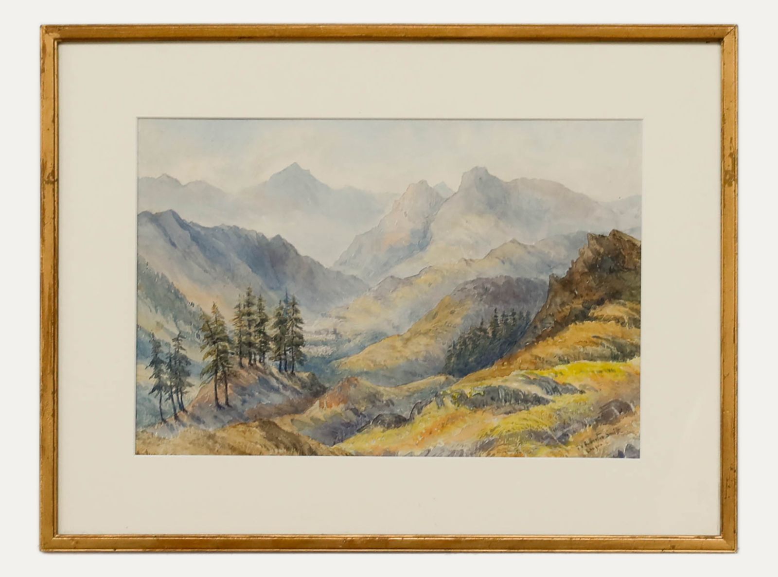 F.V. Fullerton Smith Framed Early 20th Century Watercolour, Langdale Fells