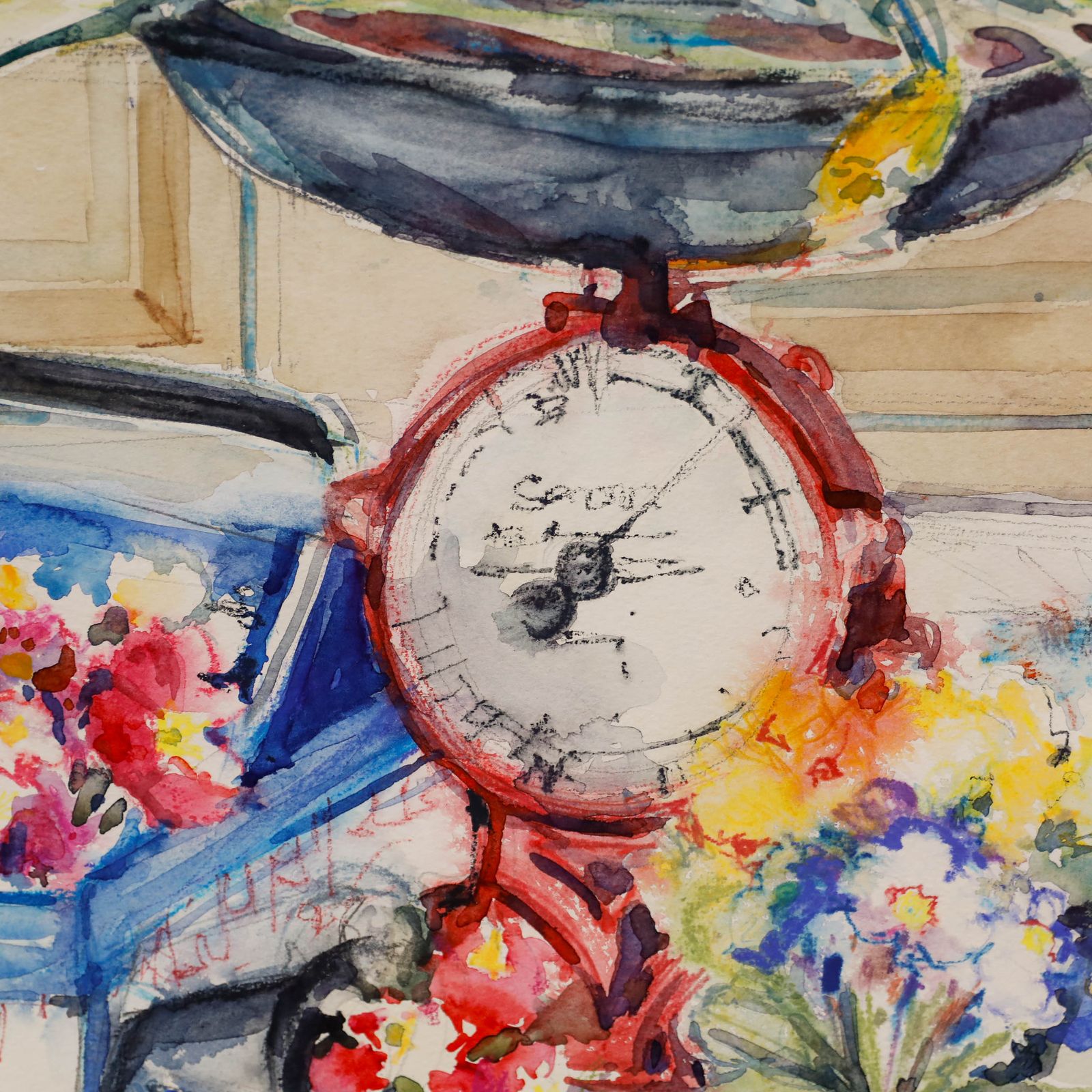 Renate Schmidt Broeker Framed 20th Century Watercolour, The Red Scales photo 120.0