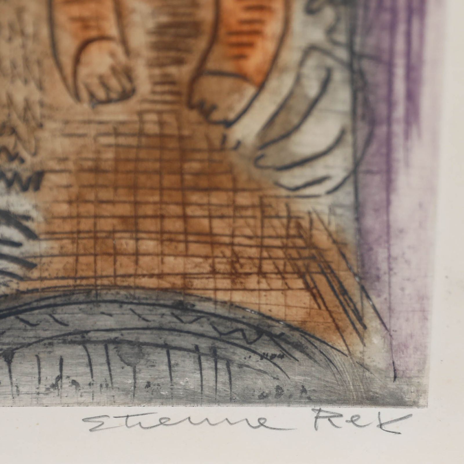 Ettienne Ret (1900 1996) 20th Century Etching, A Mother & Child photo 109.0