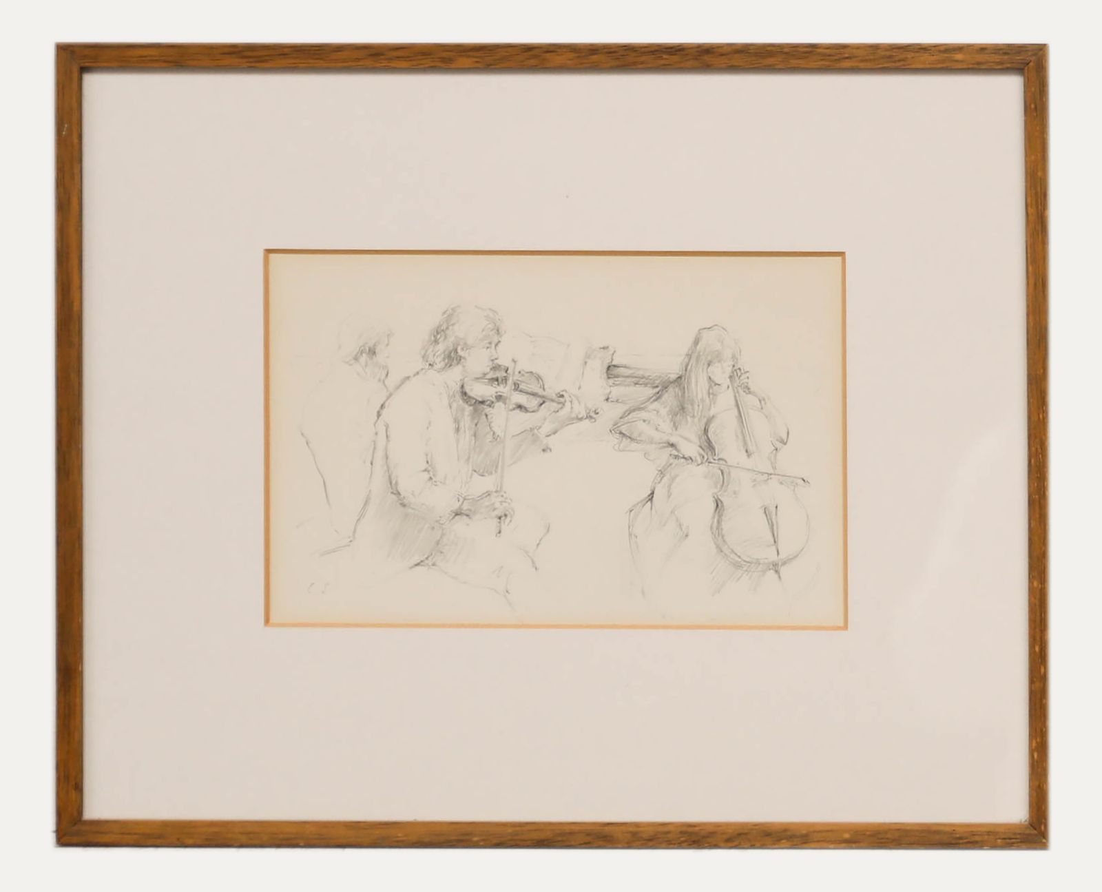 Caroline Sillars (1933 1988) Framed 20th Century Graphite Drawing, The Players