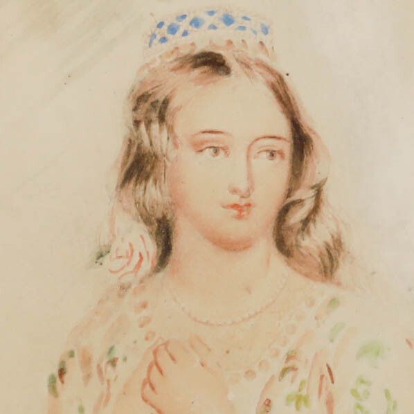 Attrib.Alfred Edward Chalon (1780 1860) 19th Century Watercolour, Regal Beauty photo Art