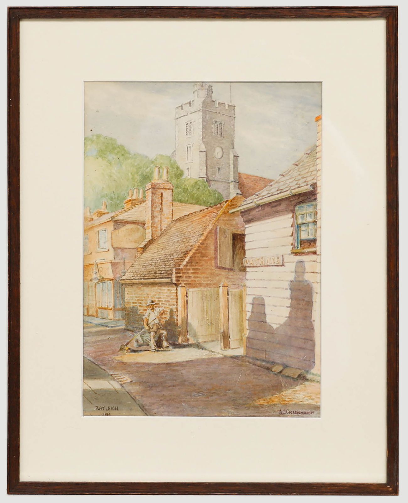 A. Greenhalgh Framed Early 20th Century Watercolour, A Street In Rayleigh