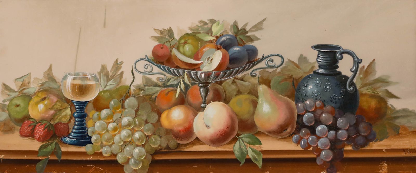 P. Reinert 20th Century Gouache, Fruit And Chalices