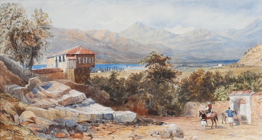 Framed Late 19th Century Watercolour North African Landscape photo furniture