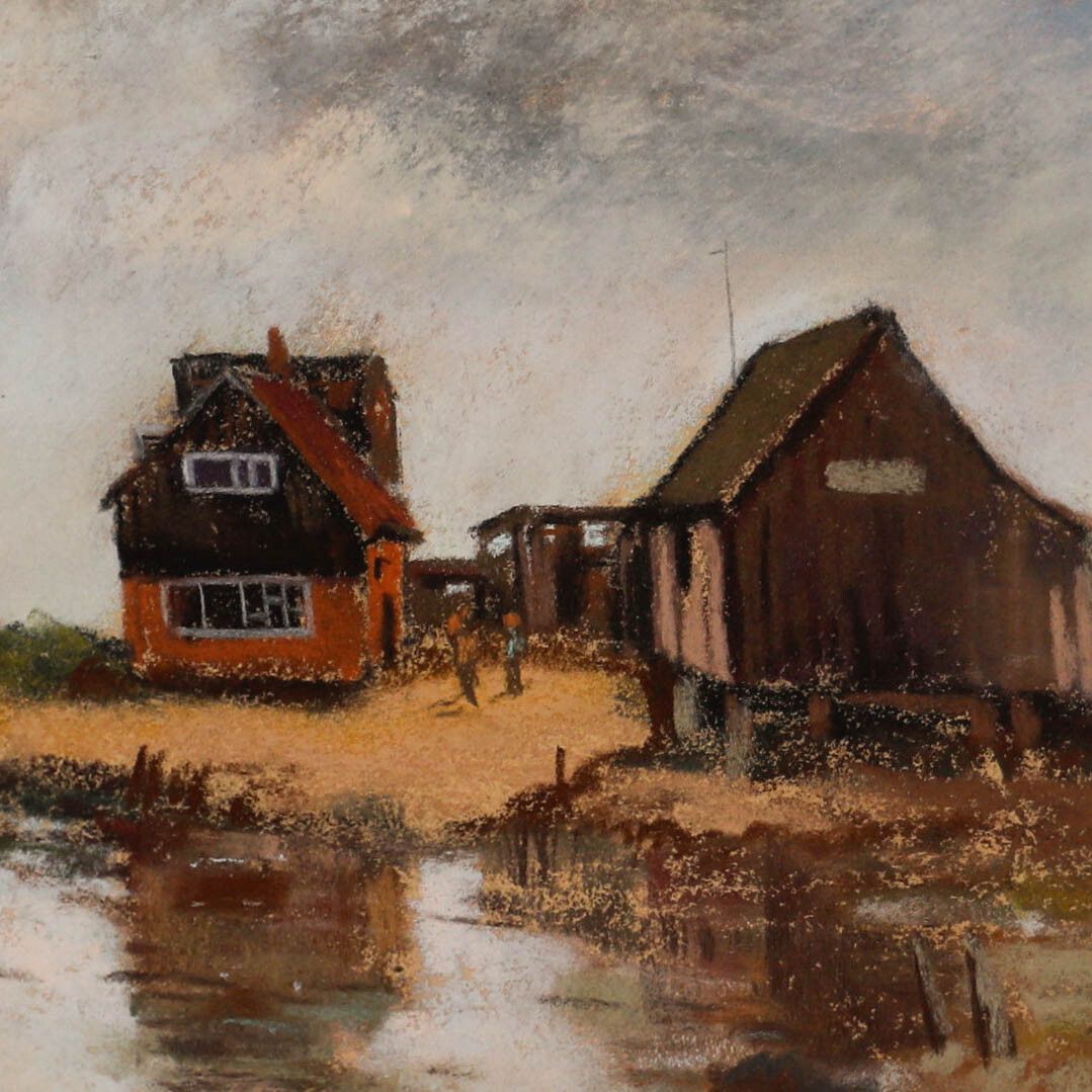 Sheelah R Michalski Framed 20th Century Pastel, Norfolk Coastal Scene photo Art