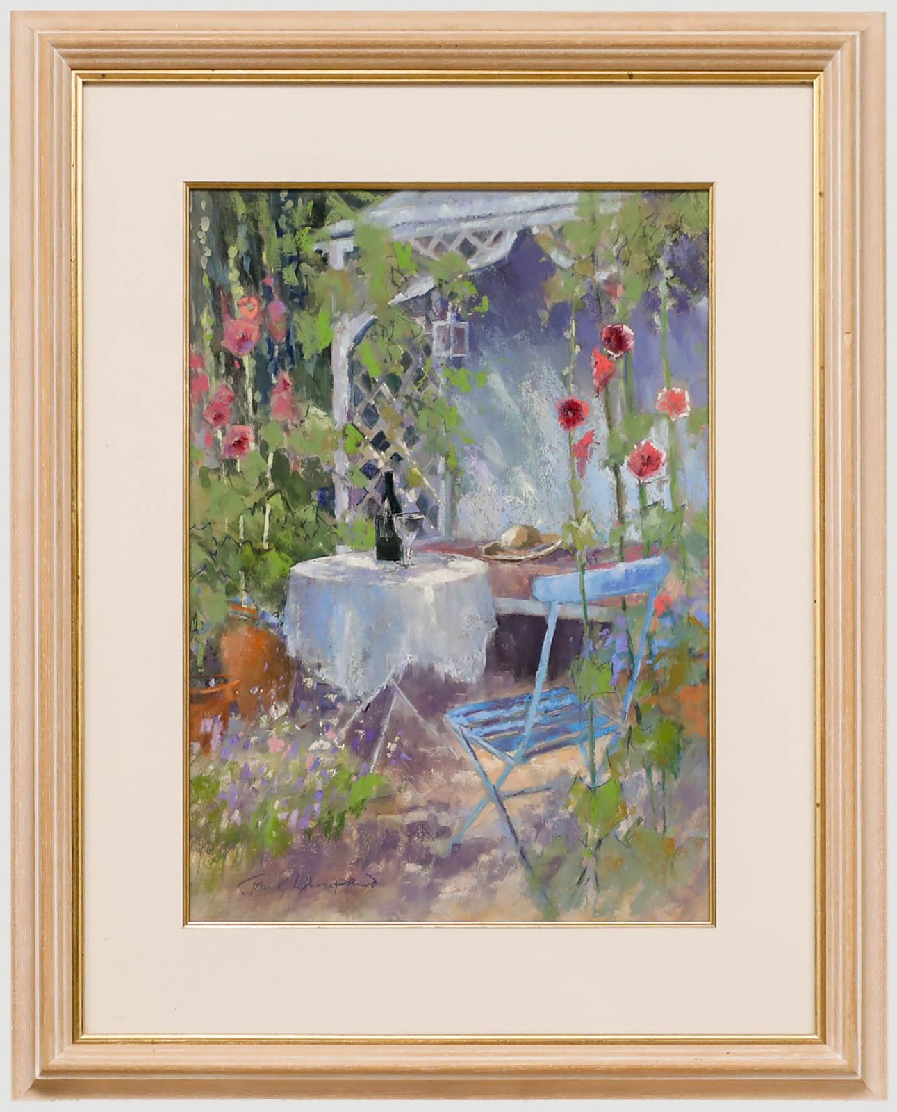 Jane Lampard Framed Contemporary Pastel, The Blue Chair