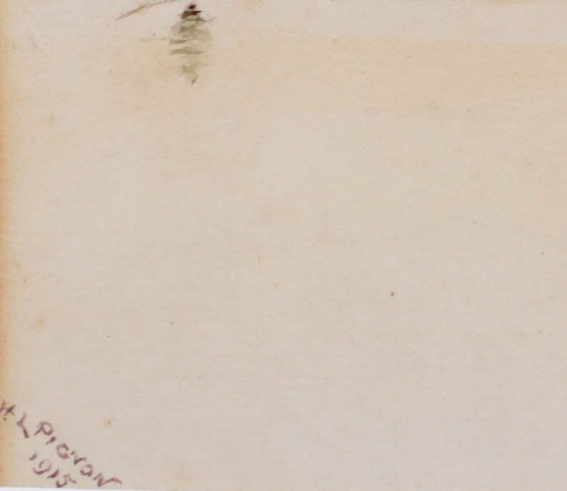 H.L. Pignon Framed 1915 Watercolour, Pyramids On The Nile photo 156.0