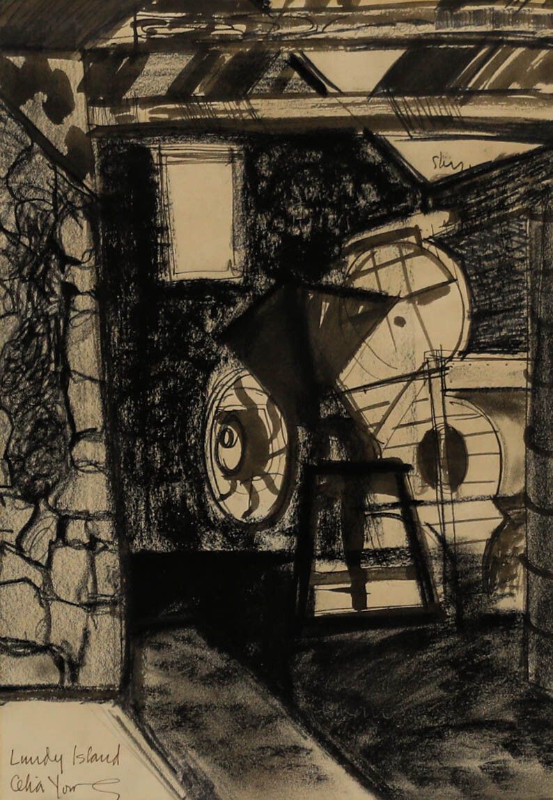 Celia Young Mid 20th Century Mixed Media, Lundy Island photo furniture