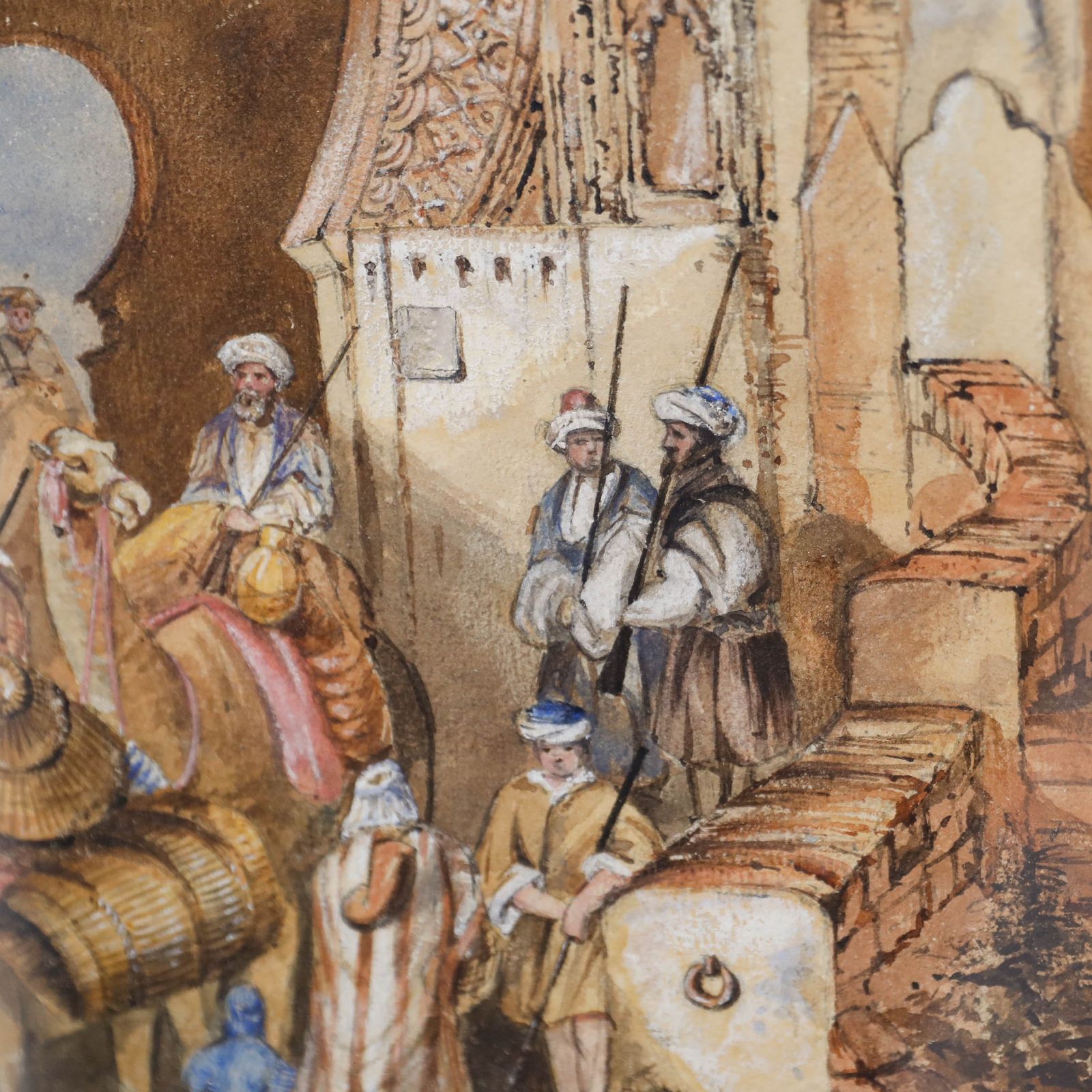 After David Roberts Framed Late 19th Century Watercolour, The Gate Of Marshan photo Art