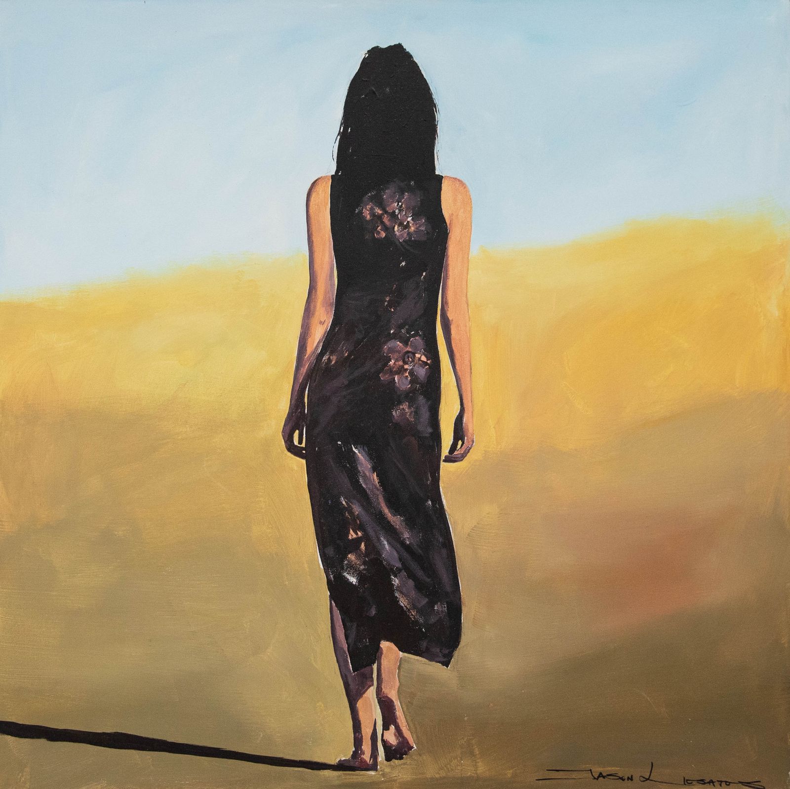 Jason Liosatos  Contemporary Oil, A Walk On The Beach photo furniture