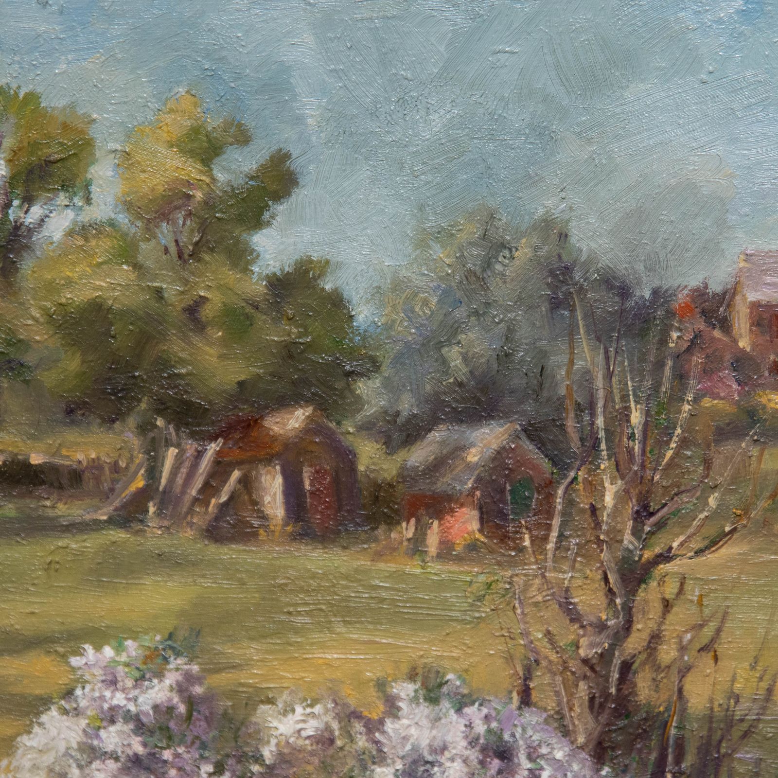 June Bevan (B.1927) 20th Century Oil, End Of The Artist's Garden photo Art