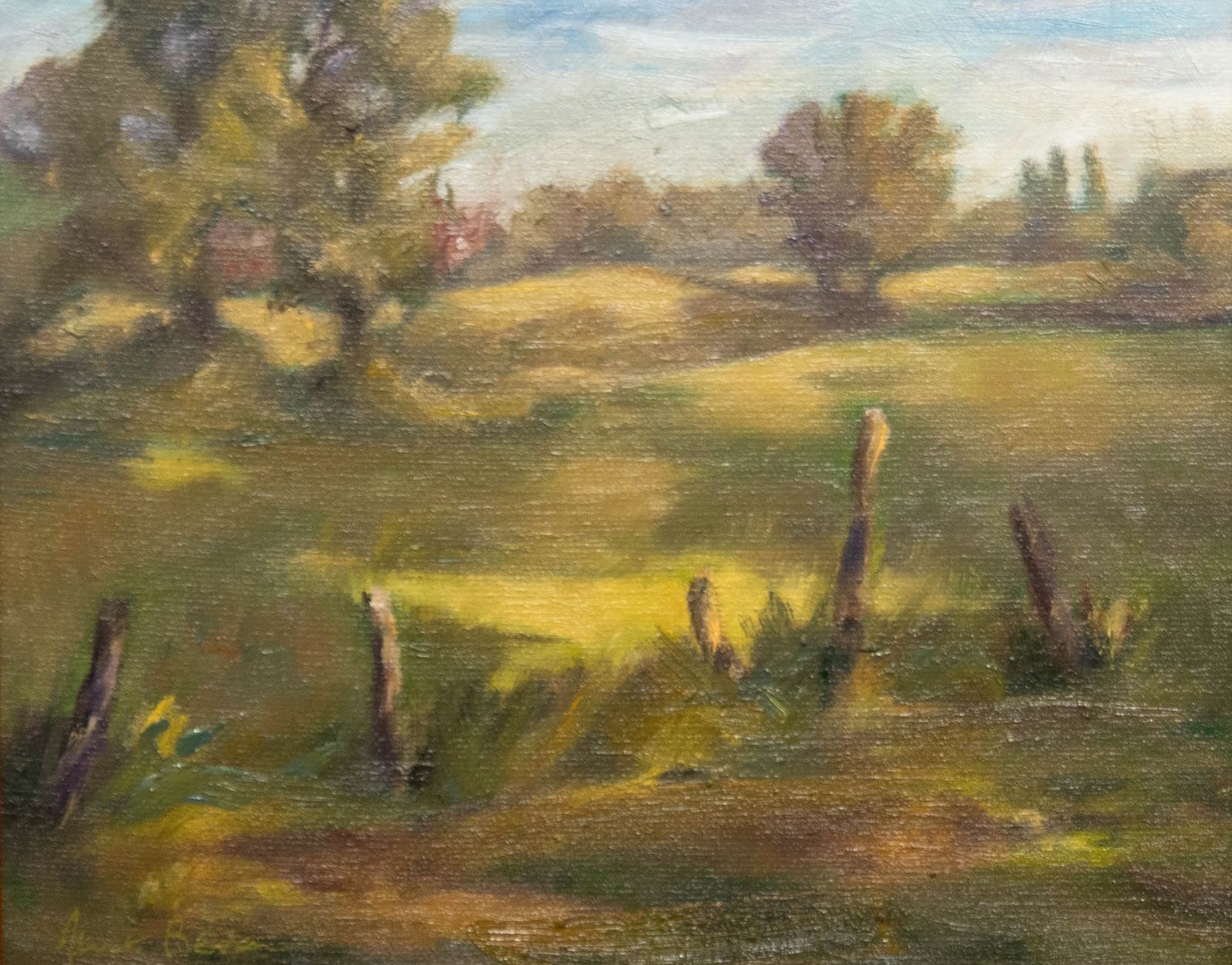 June Bevan (B.1927) 20th Century Oil, View From Grove Lane, Bramhall photo furniture